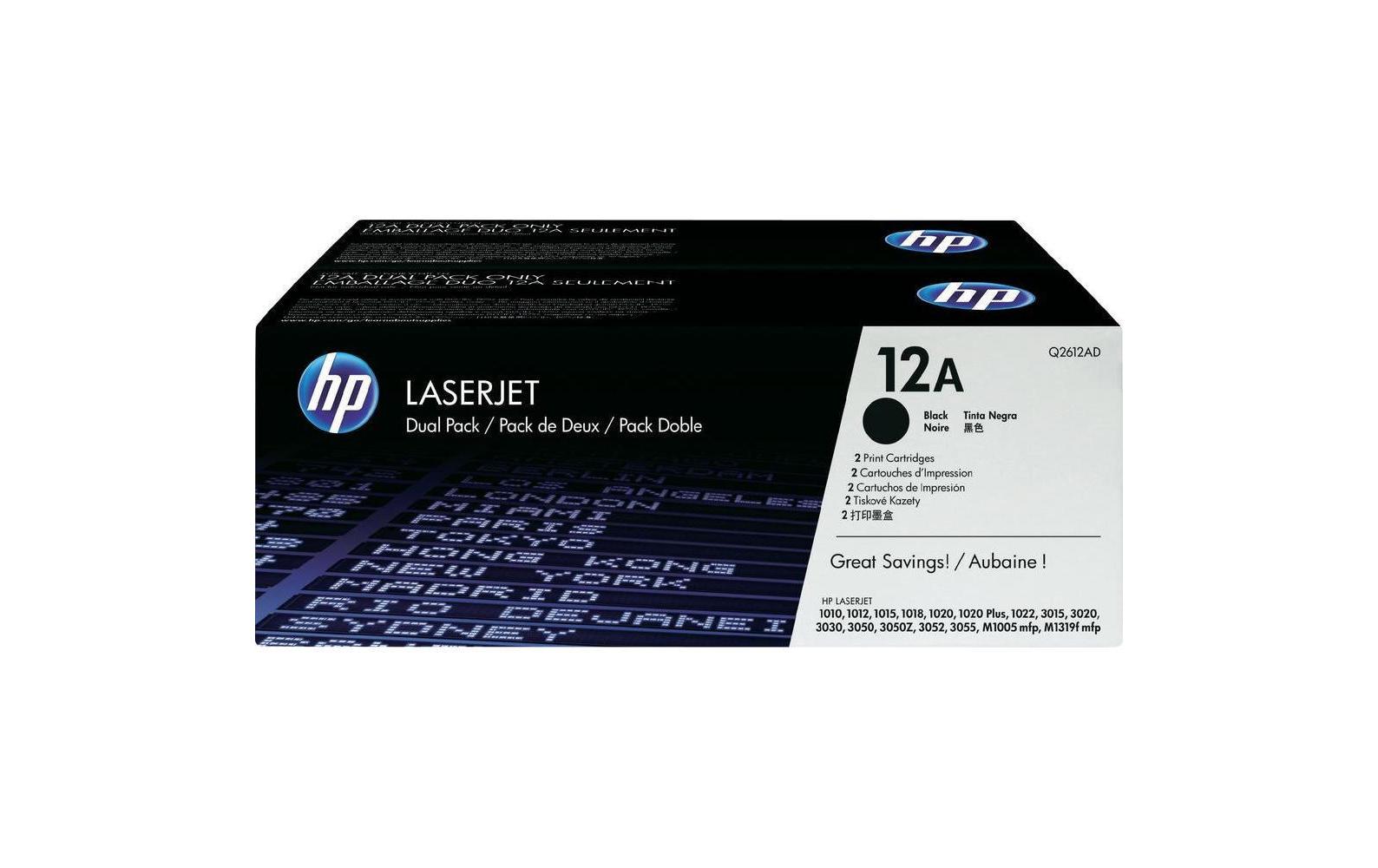 Toner Nr. 12A (Q2612A) Black (2er-Pack)<br>Tonerkartusche (Duo-Pack)