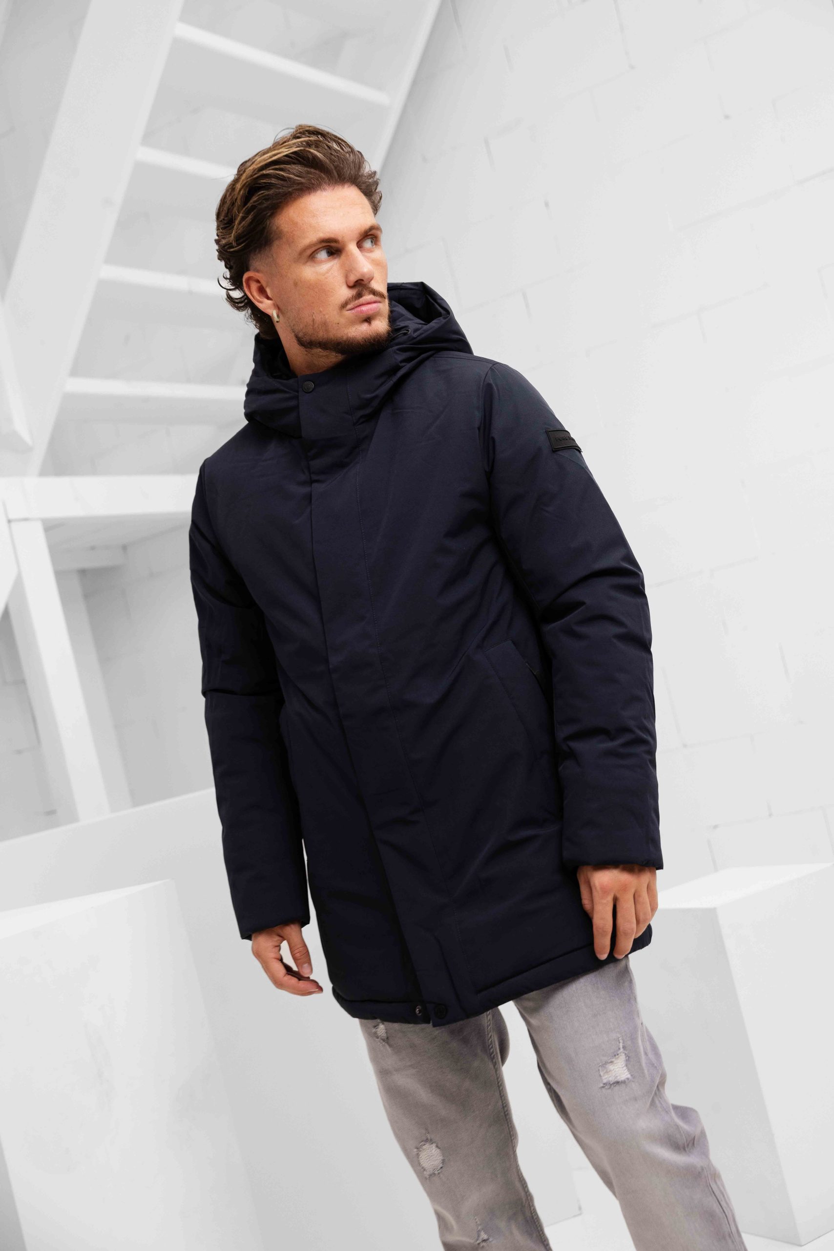 Pure Path Active Flex Parka Winterjas Heren Donkerblauw