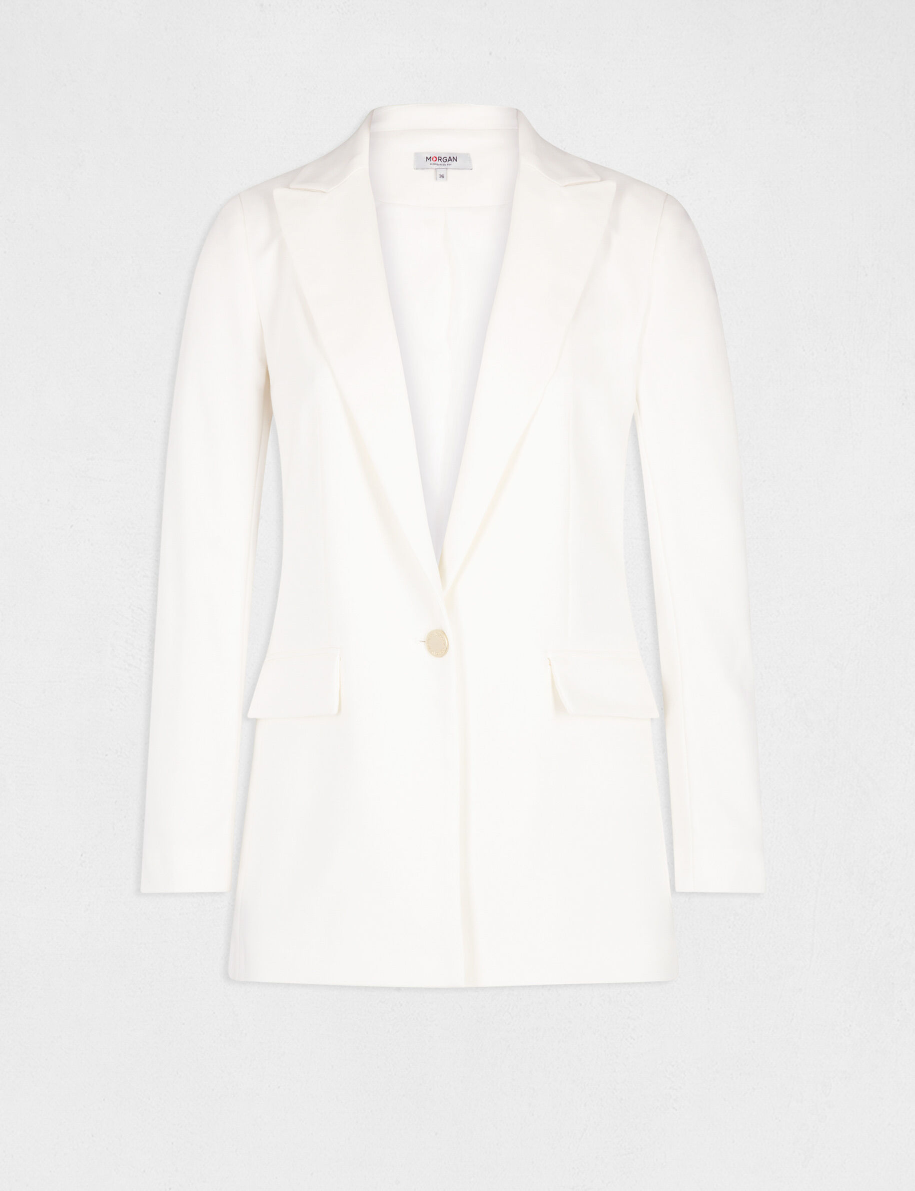 Veste city droite ecru femme - ecru
