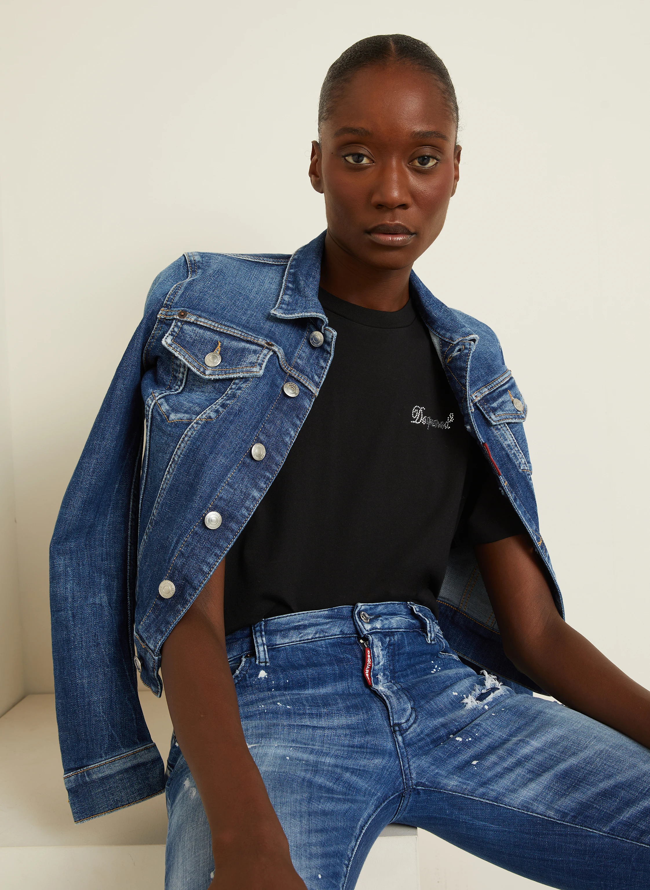 DSQUARED2 T-Shirt mit Schmucksteinen