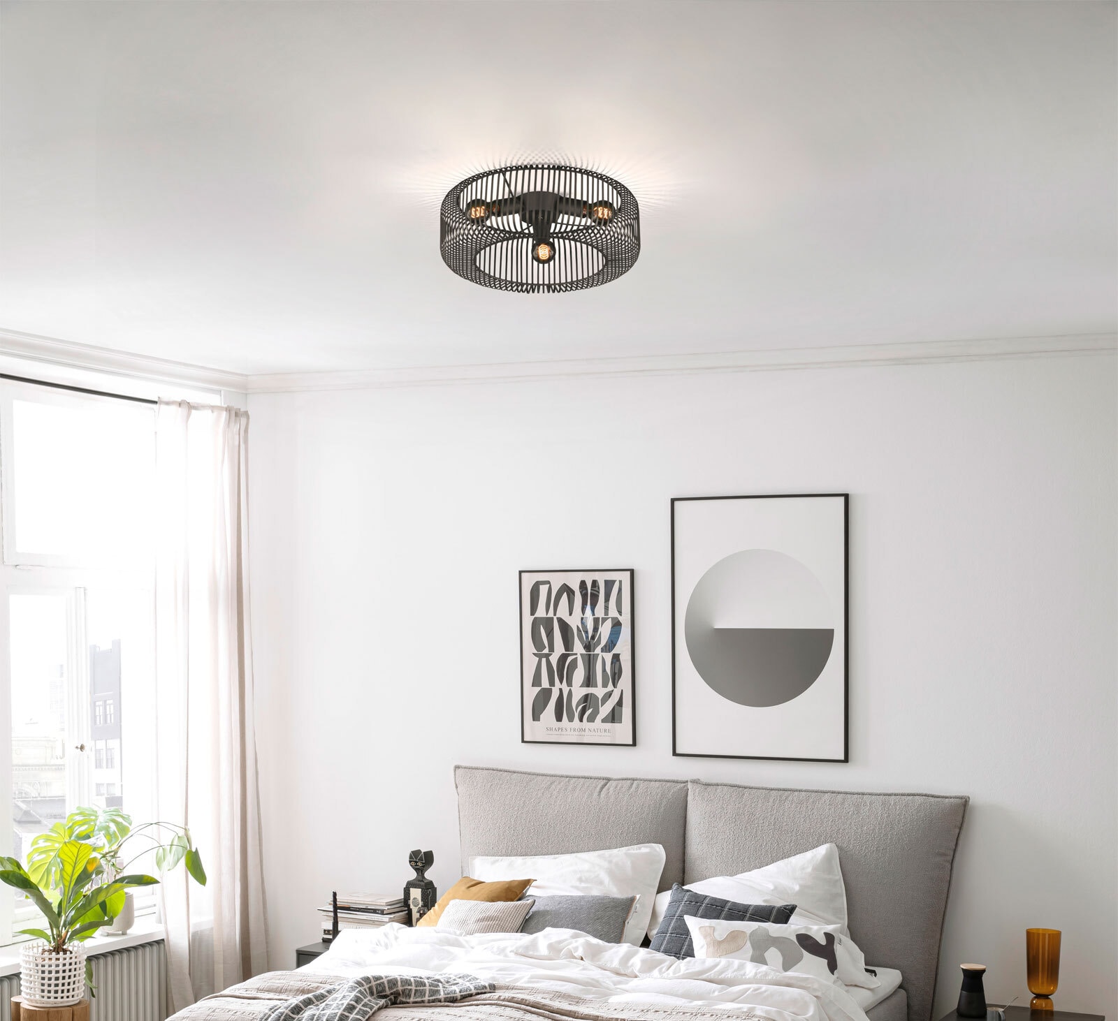 easy! by FHL Retrofit Deckenlampe CAGE sandschwarz