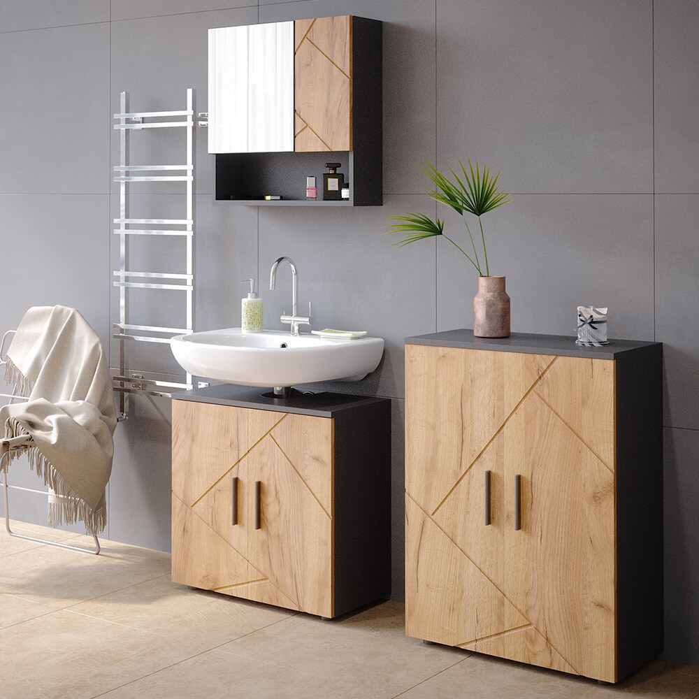 Vicco Spiegelschrank Badspiegel Wandspiegel Irma Spiegel Badezimmer Anthrazit