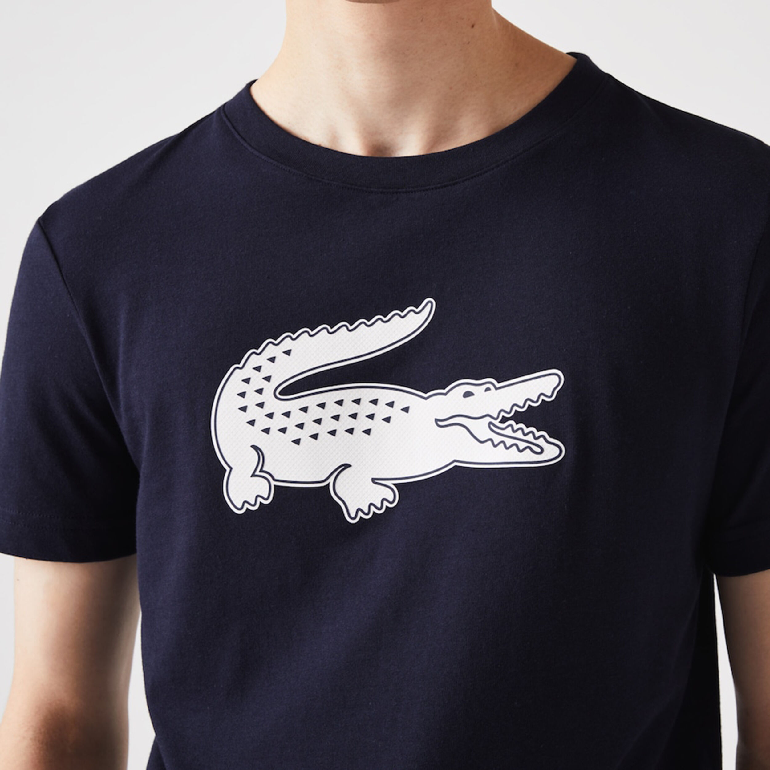 Lacoste T-shirt Hommes - Bleu Foncé , Blanc