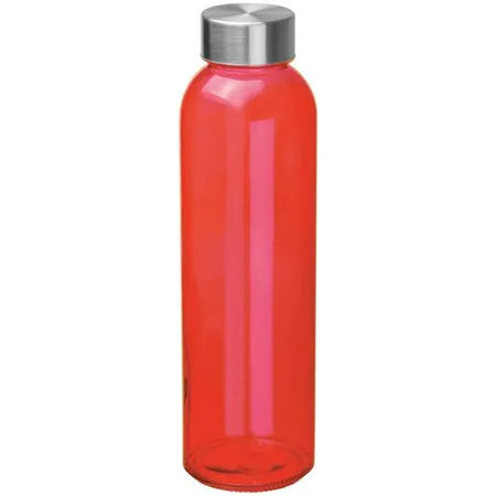 Macma Trinkflasche aus Glas, rot, 500 ml