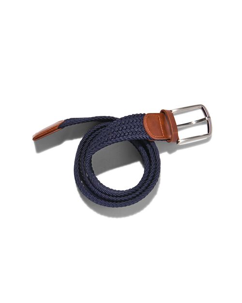 ceinture élastique tressée homme 3,5cm bleu