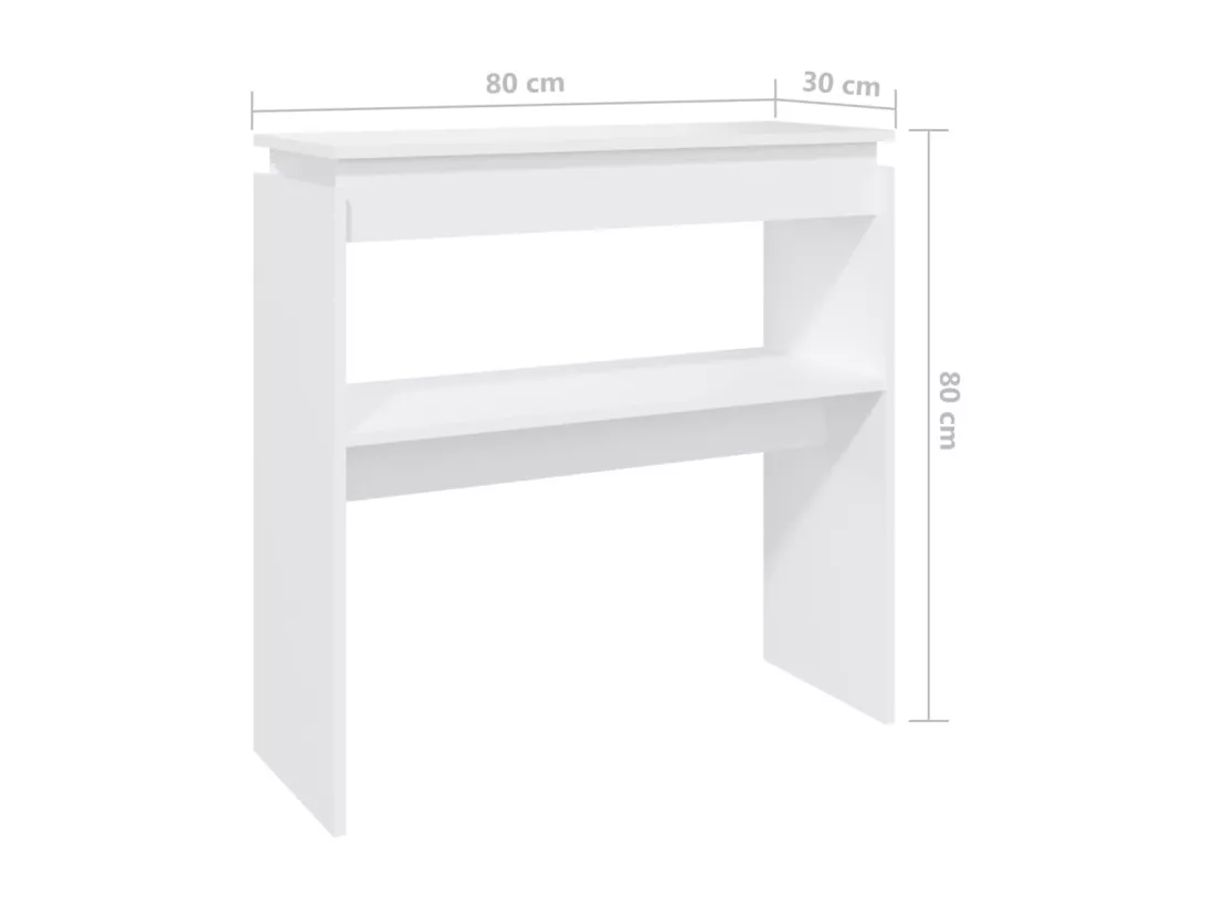 Table console Blanc 80x30x80 cm Aggloméré