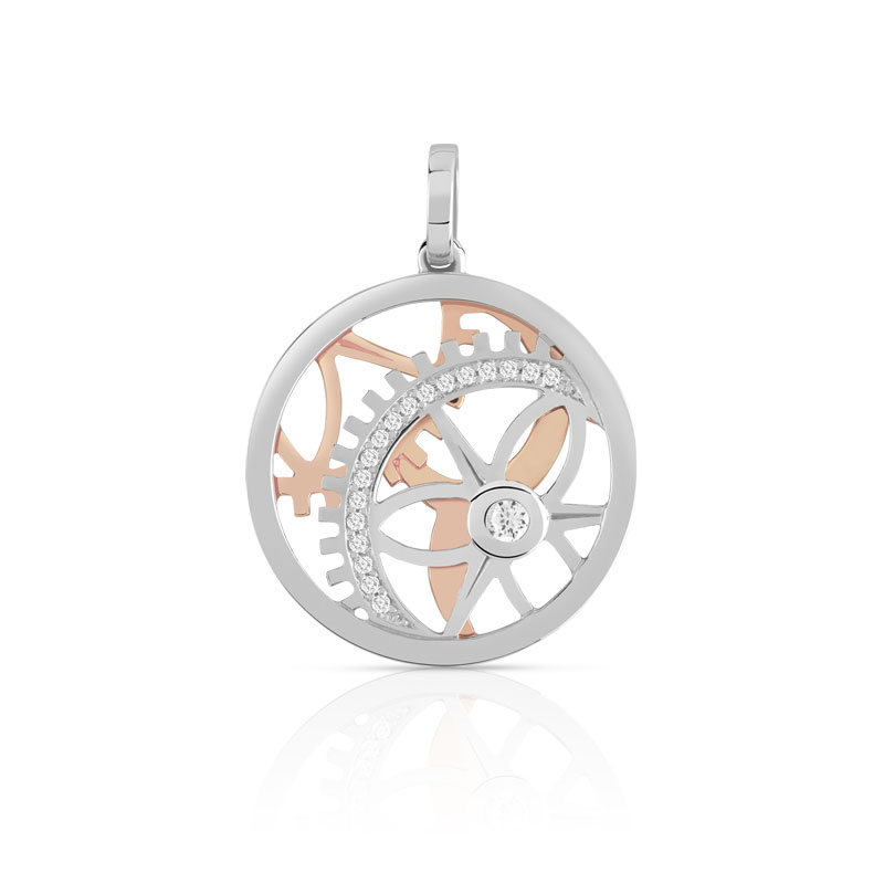 Pendentif Vesontio 2 ors 750 diamants 0,11 carat