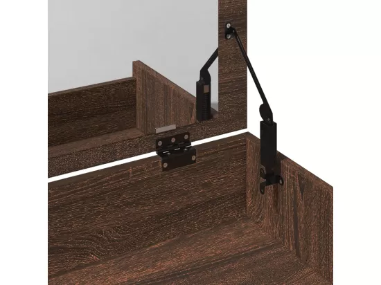 Coiffeuse et tabouret chêne marron 60x40x113,5 cm
