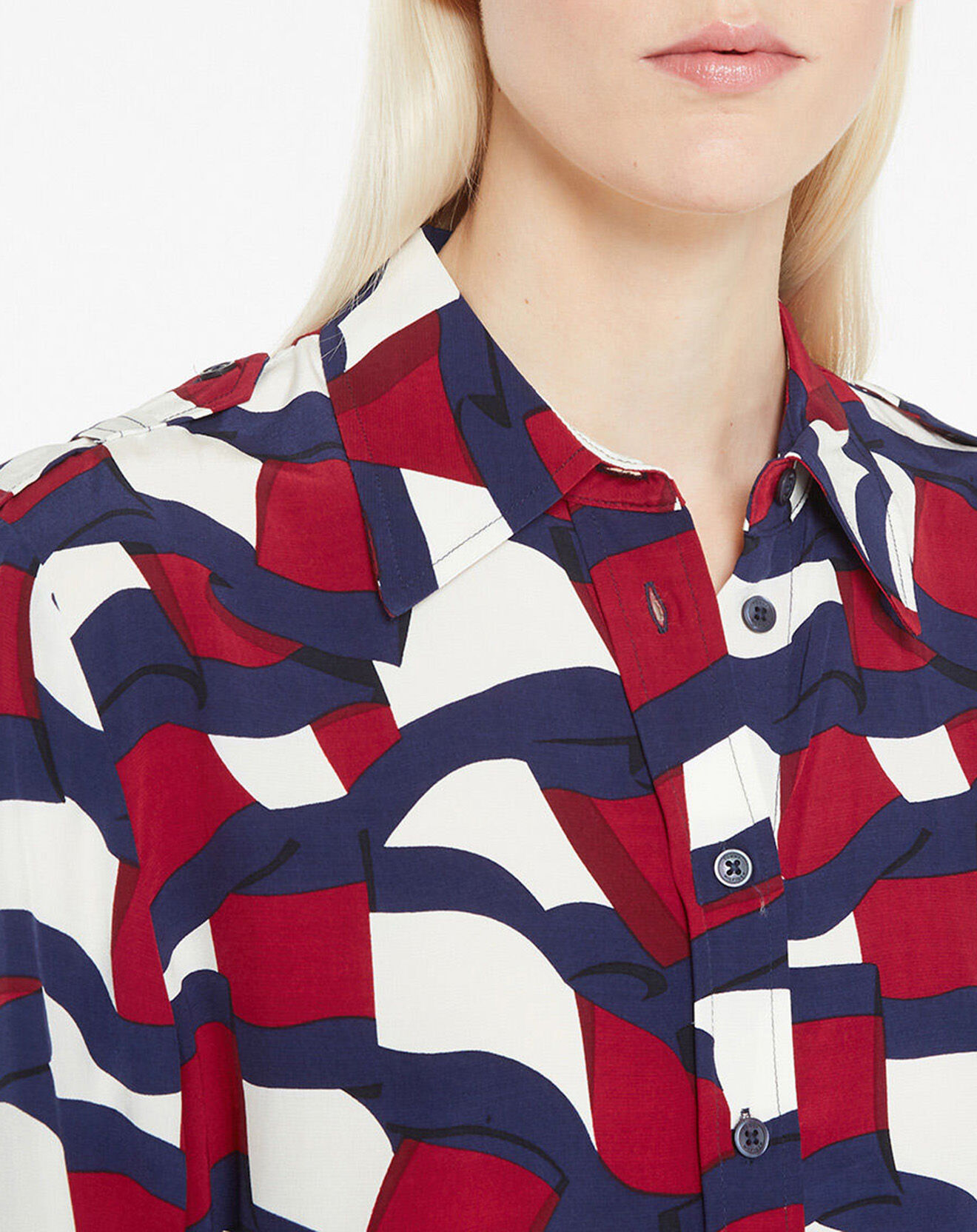 Tommy Hilfiger Chemise Fluide imprimée bleu/rouge/blanc