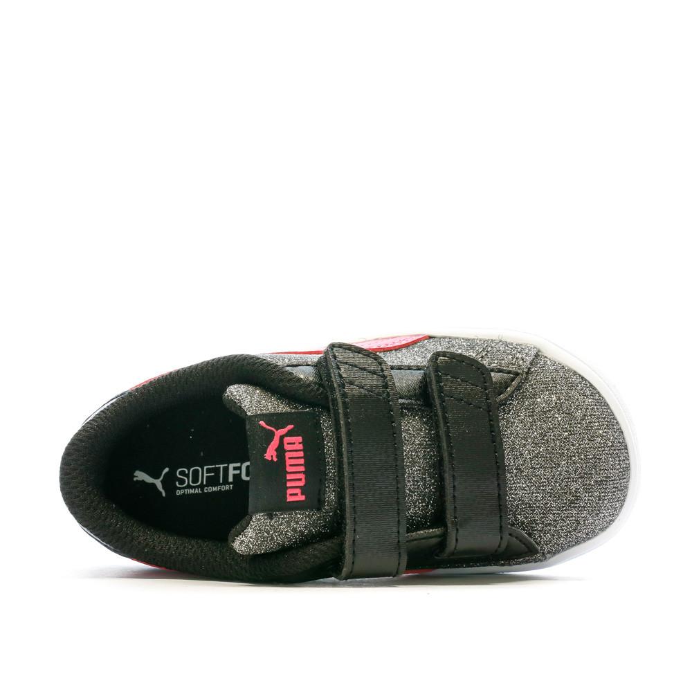 Puma Baskets Grises à paillette Fille Puma Smash Glitz Glam