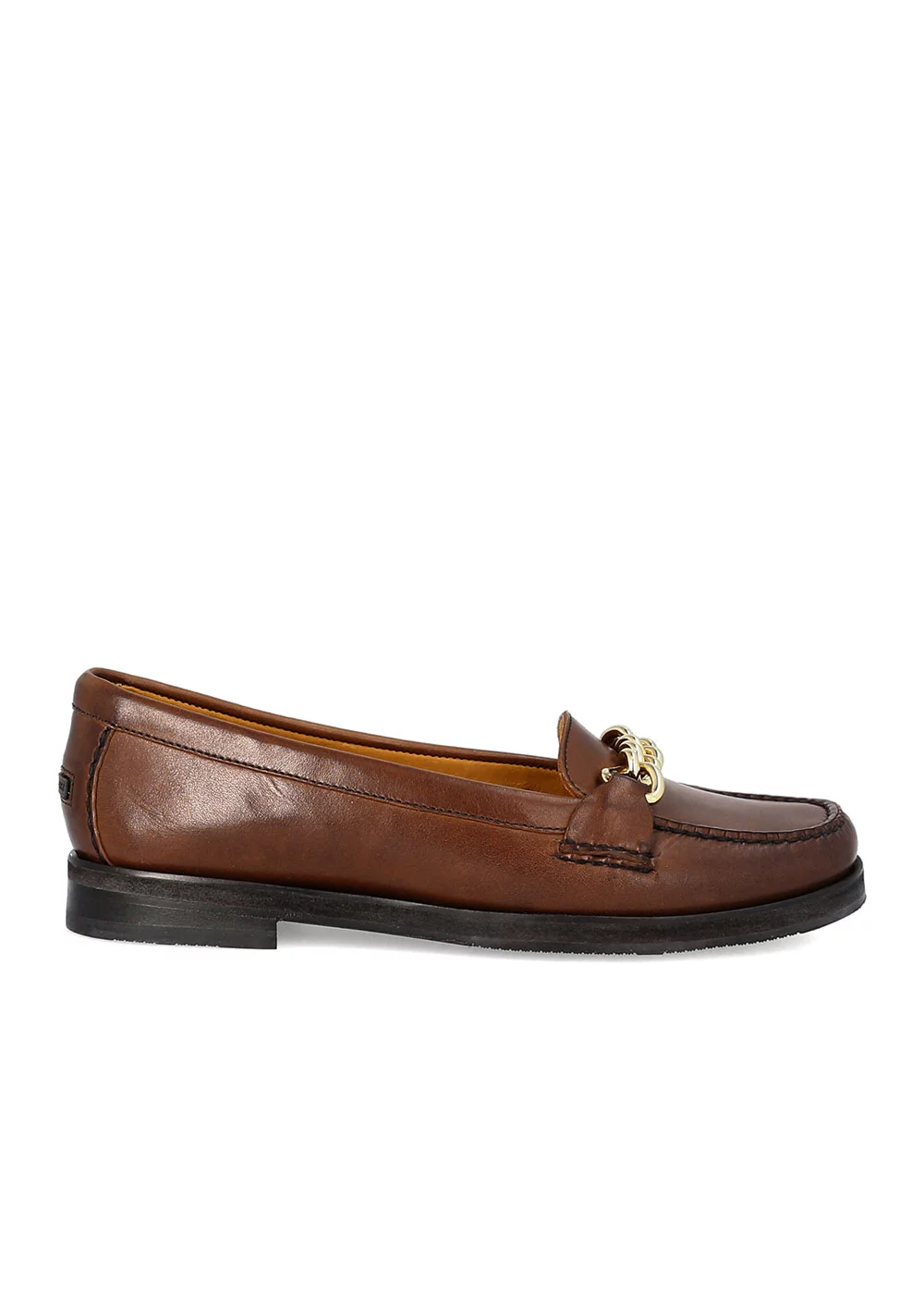 MOCASSIN BB CHAIN CUIR MARRON