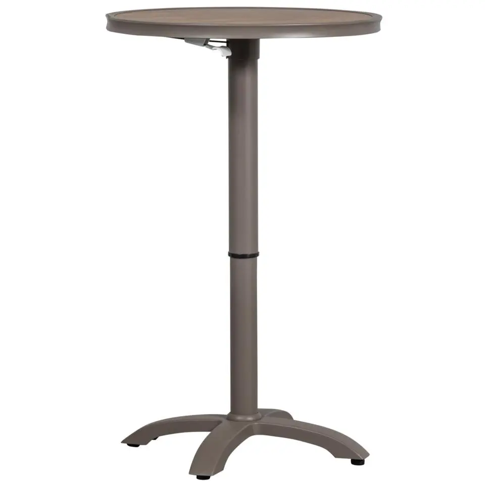 WOOOD Jeppe Hoogte Verstelbare Tuin Bartafel - Aluminium - Bruin/Grijs