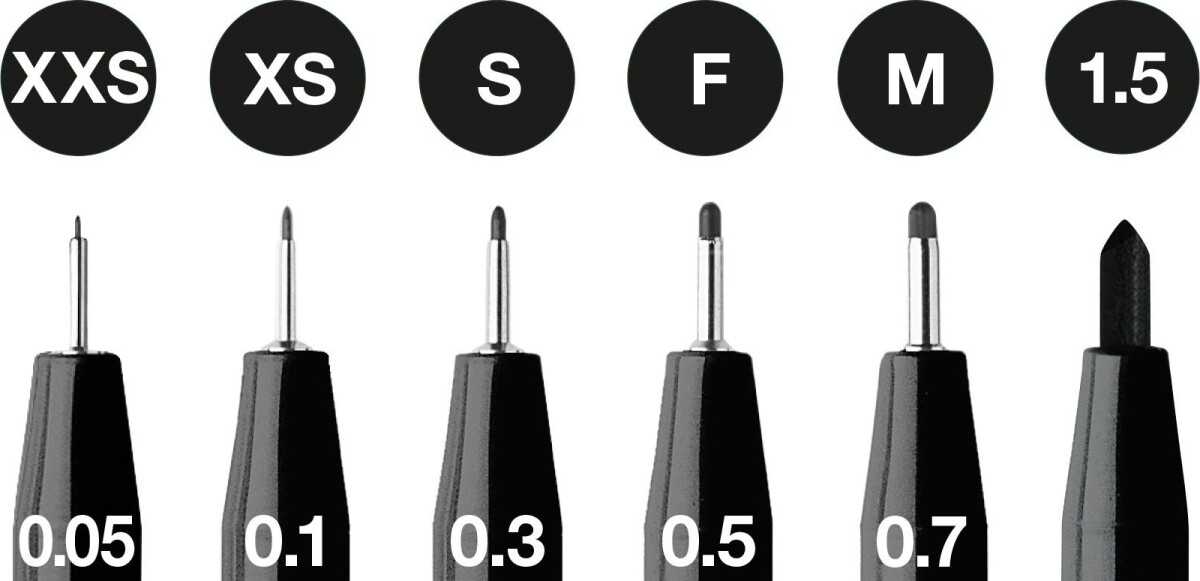 Faber-Castell - Pitt Artist Pens Tegnesæt - 6 Stk - Sort