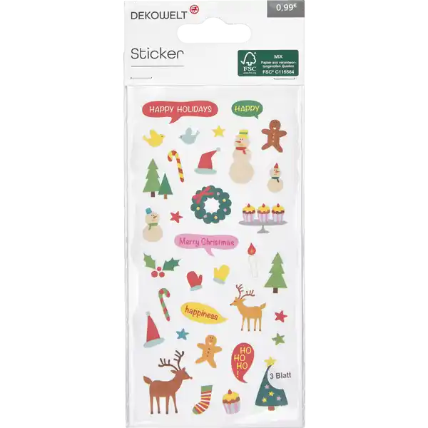 DEKOWELT STICKER WEIHNACHTLICHE MOTIVE