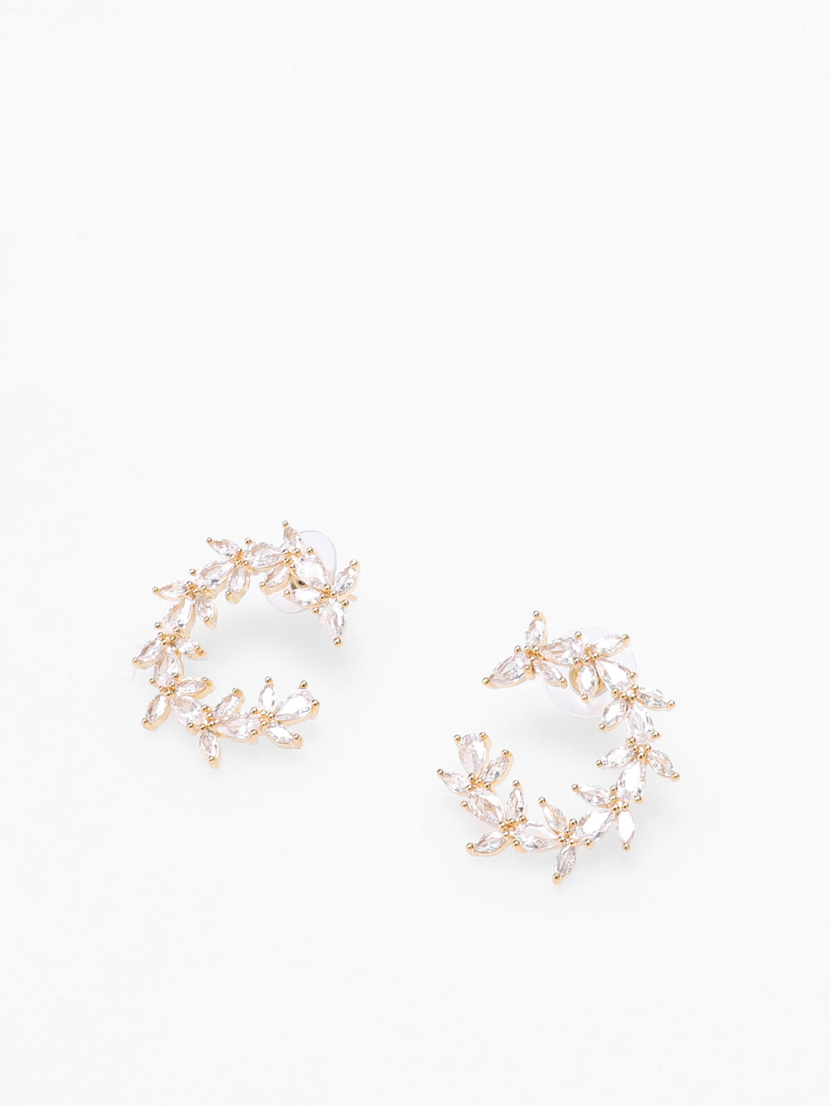 Boucles d'oreilles en cercle à strass- Doré