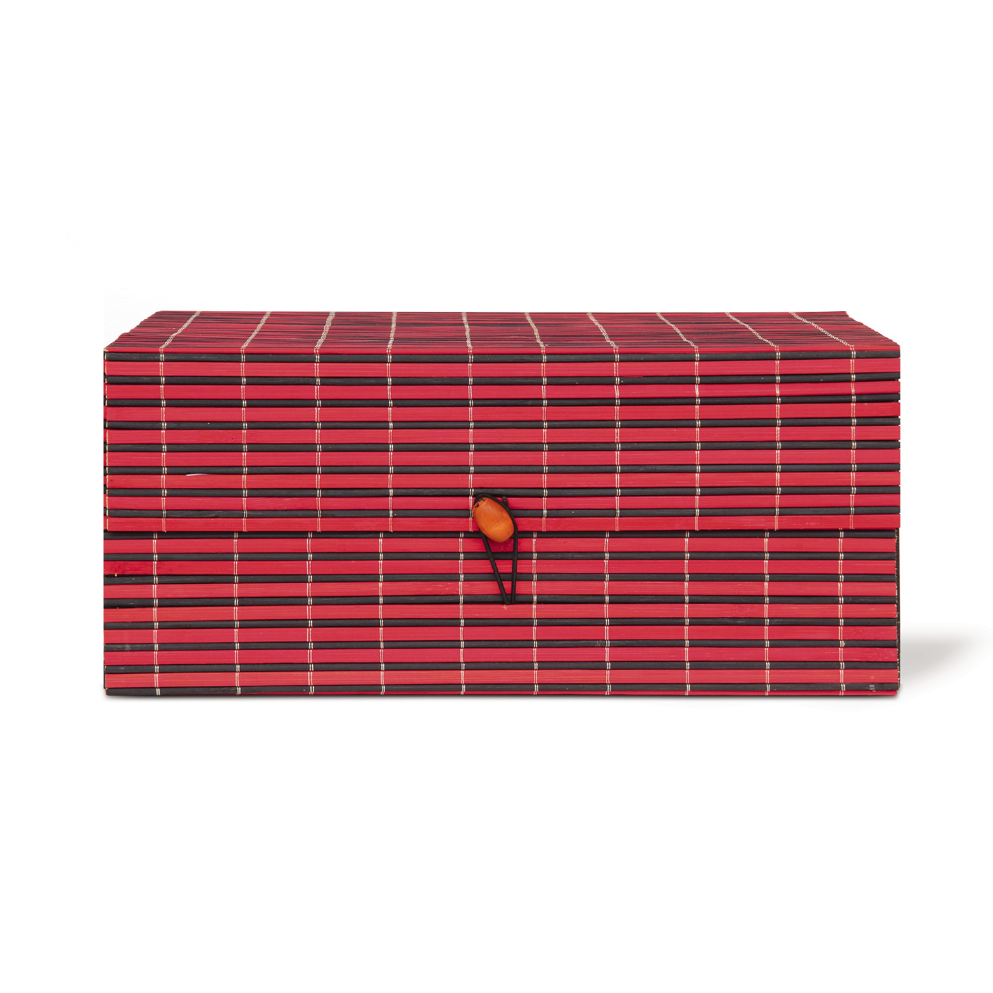 4er-Set Bambus-Deckelboxen, rot von fischer's lagerhaus