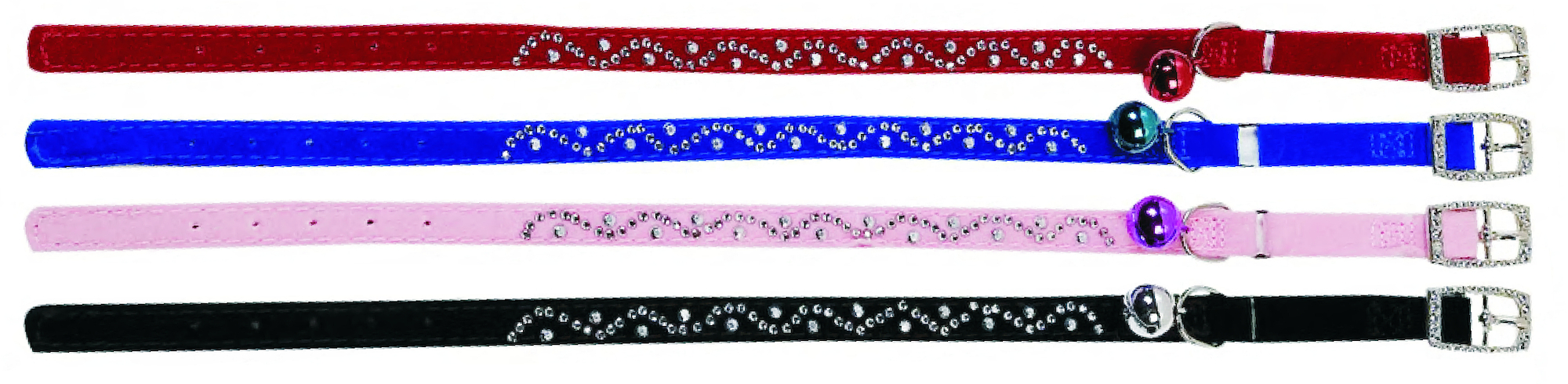 Flamingo f-506941 - Colliers Chat Éclatants avec Strass Ondulés