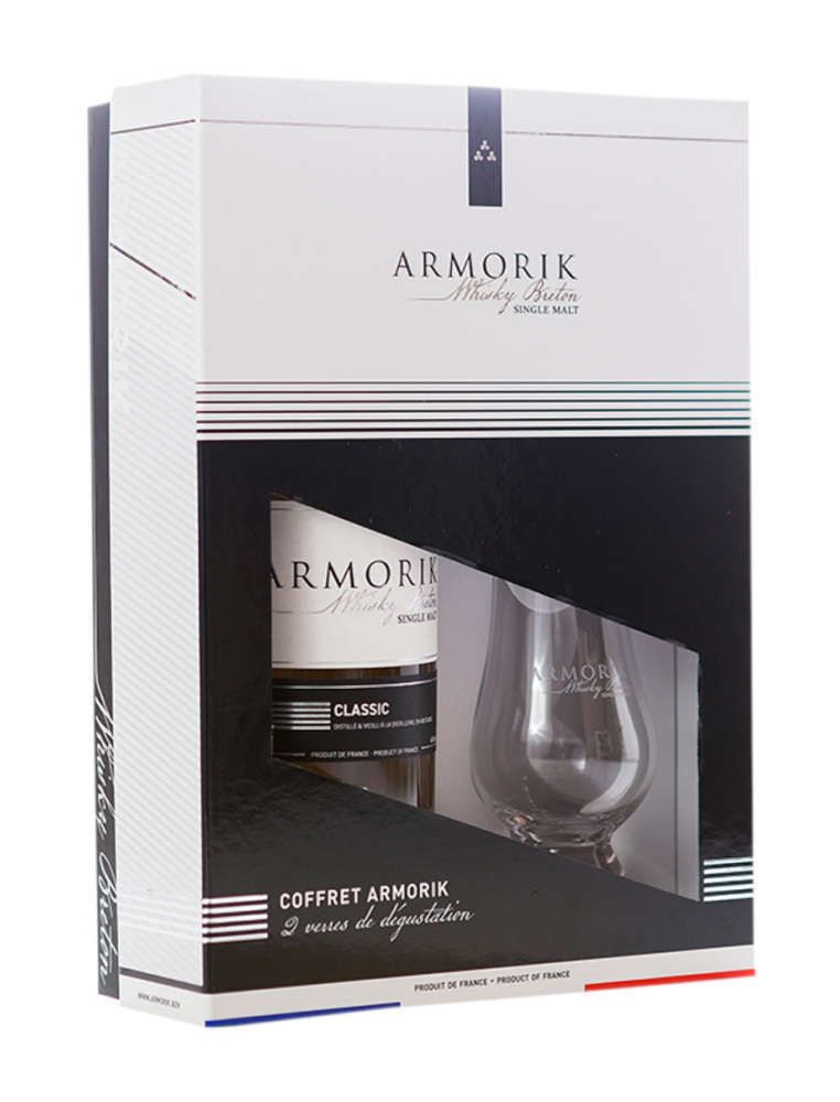Whisky - Bourbon - Armorik - Coffret Armorik Classic Single Malt & 2 verres