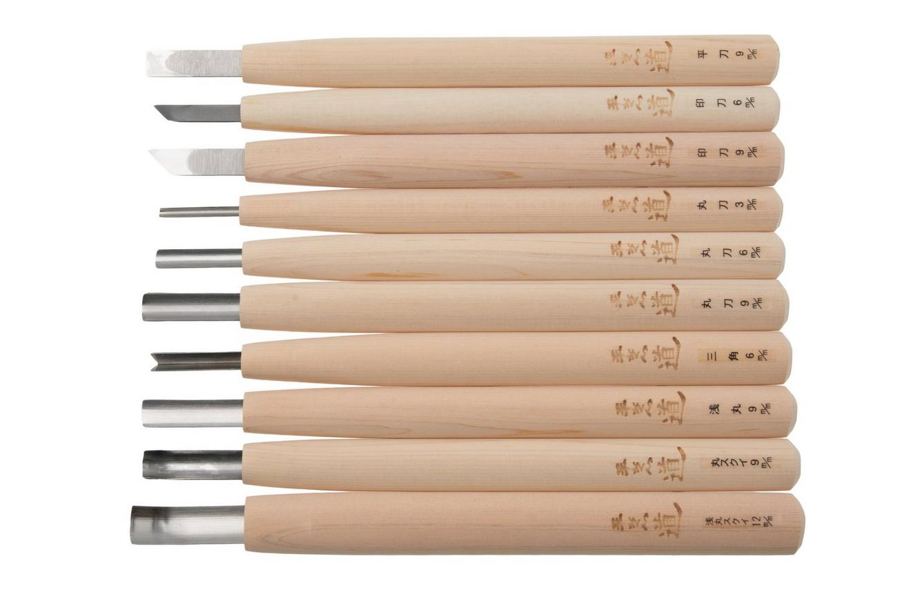 Yoshiharu Mitomoto Woodcarving Knife set YSH-117 Japanese houtsnijmessen, set van 10
