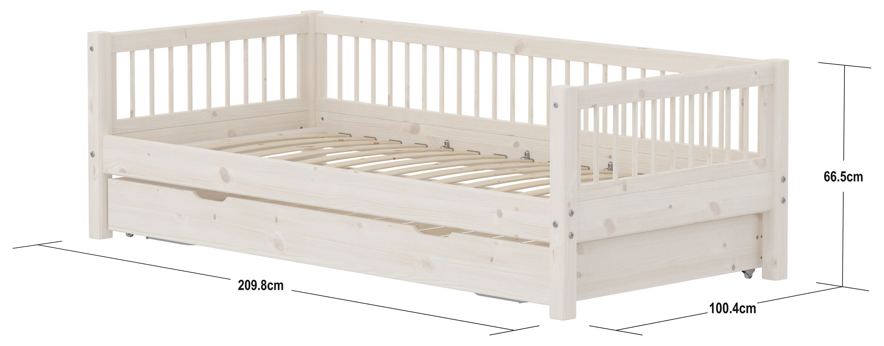Flexa CLASSIC Kombibett - White Wash / B: 100.0 cm x T: 210.0 cm x H: 67.0 cm
