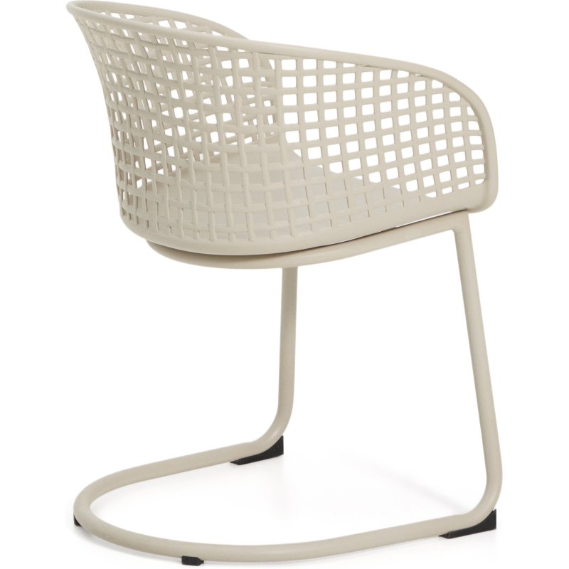 Chaise d’extérieur Tenaro en plastique avec structure en acier beige