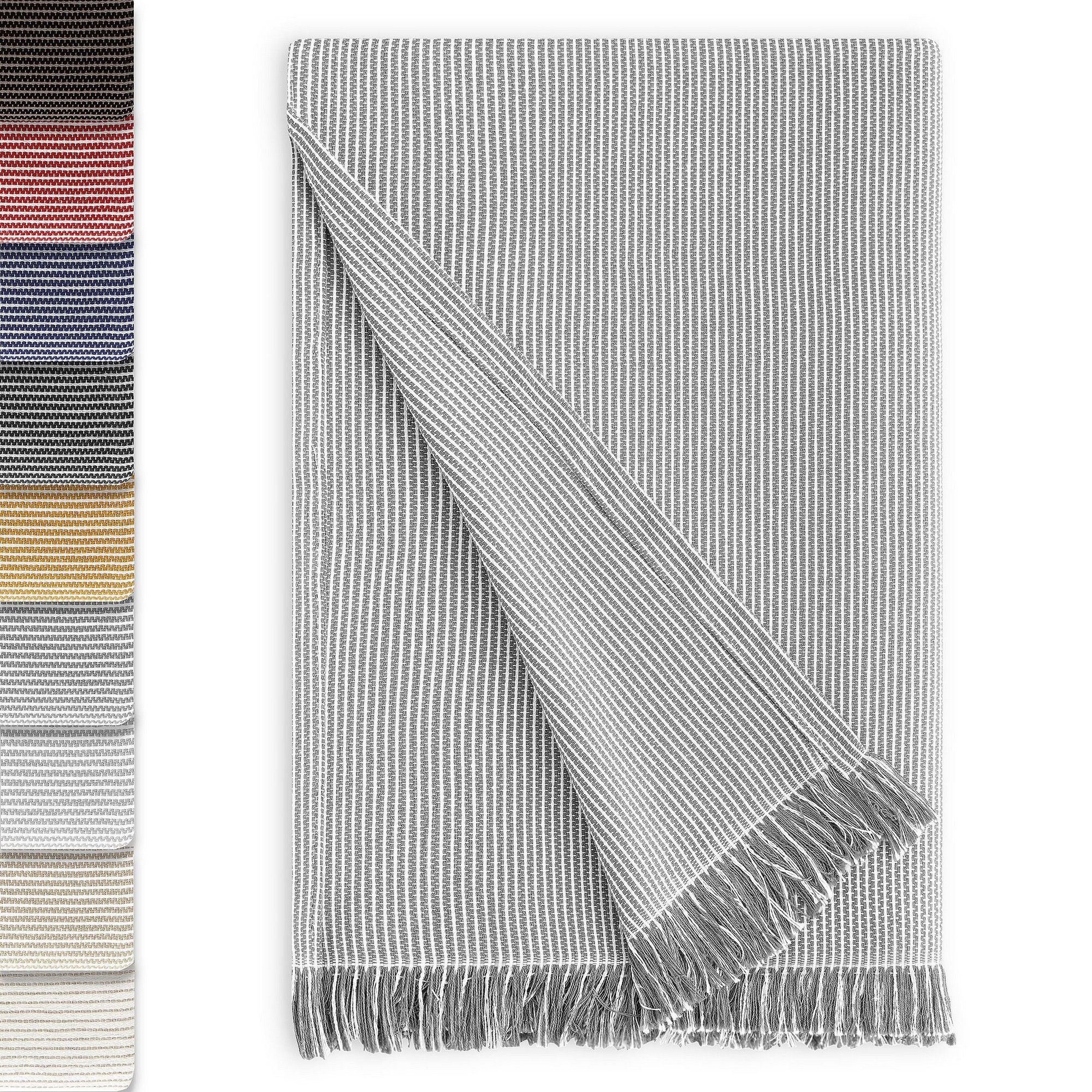 Colcha multiuso xadrez Paul, 180 x 260 cm, cinza escuro