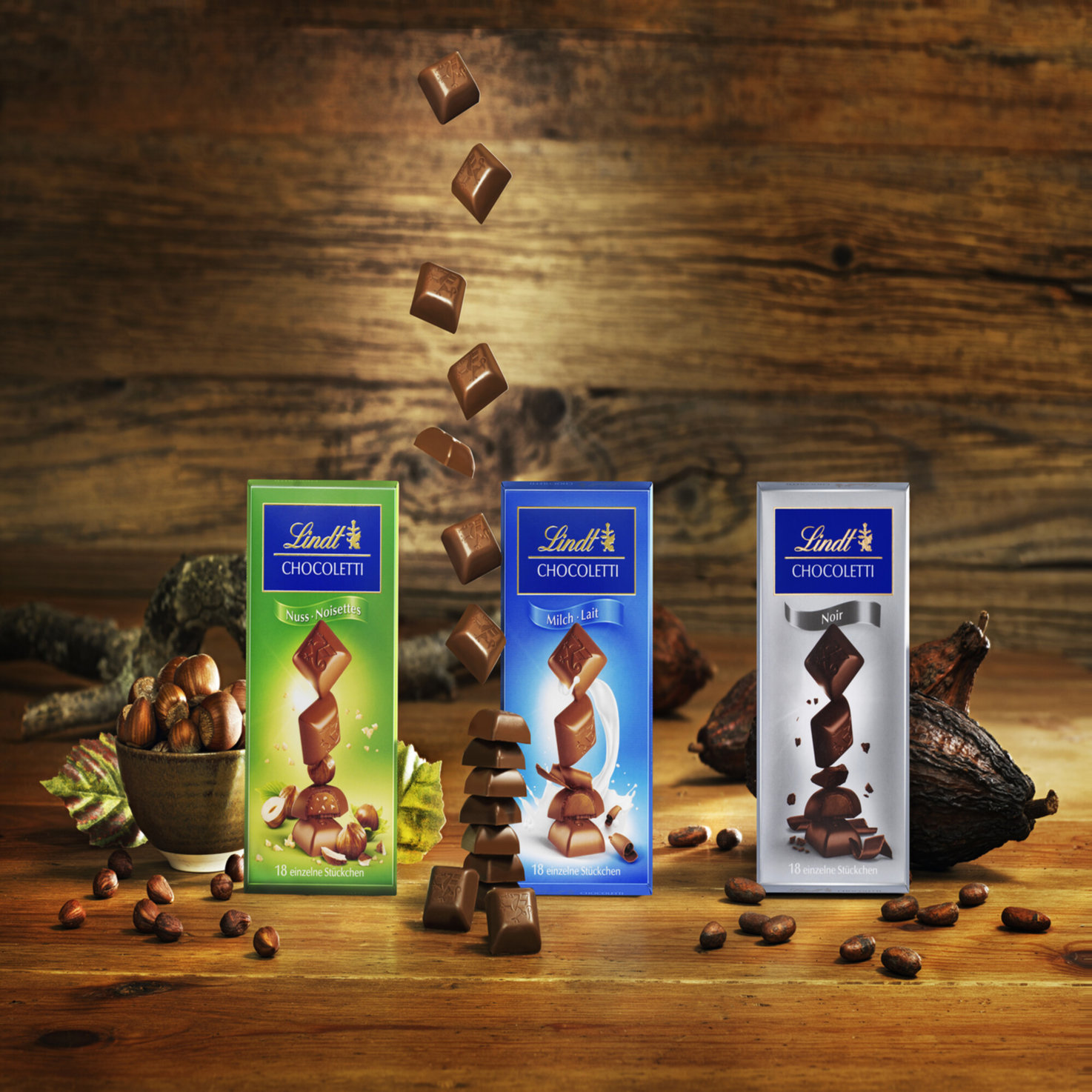 Lindt Chocoletti Milch Nuss Tafelschokolade