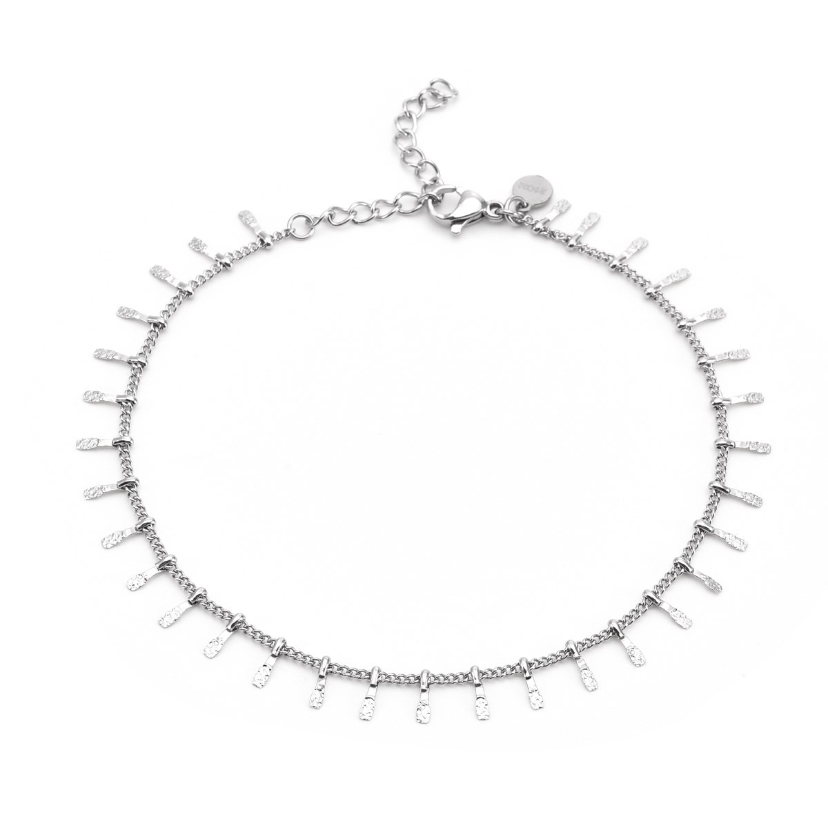 Sixty Stones - 60 - Chaîne De Cheville Argenté Avec Pampilles - 25 X 0,4 Cm-
