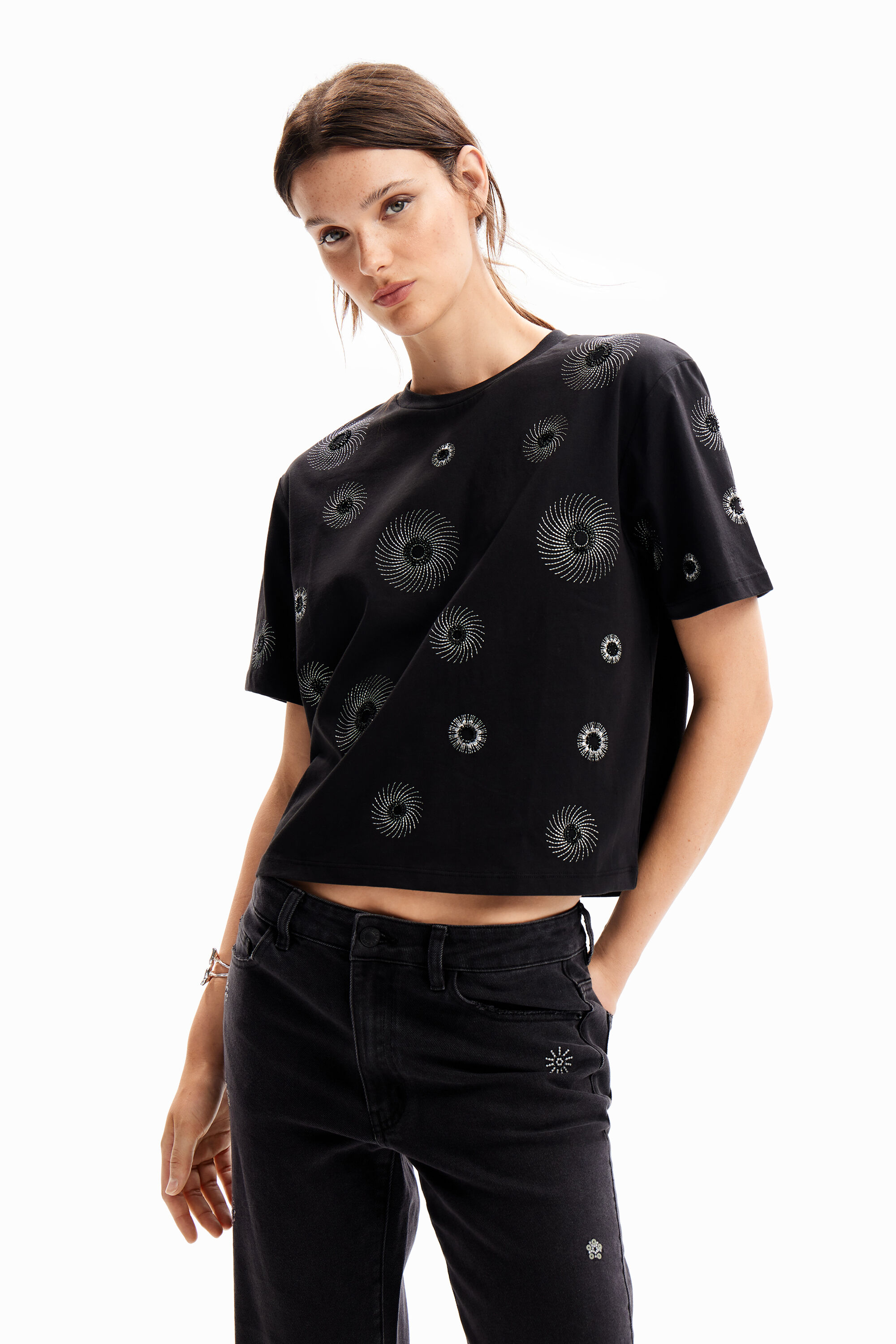 T-shirt oversize broderies