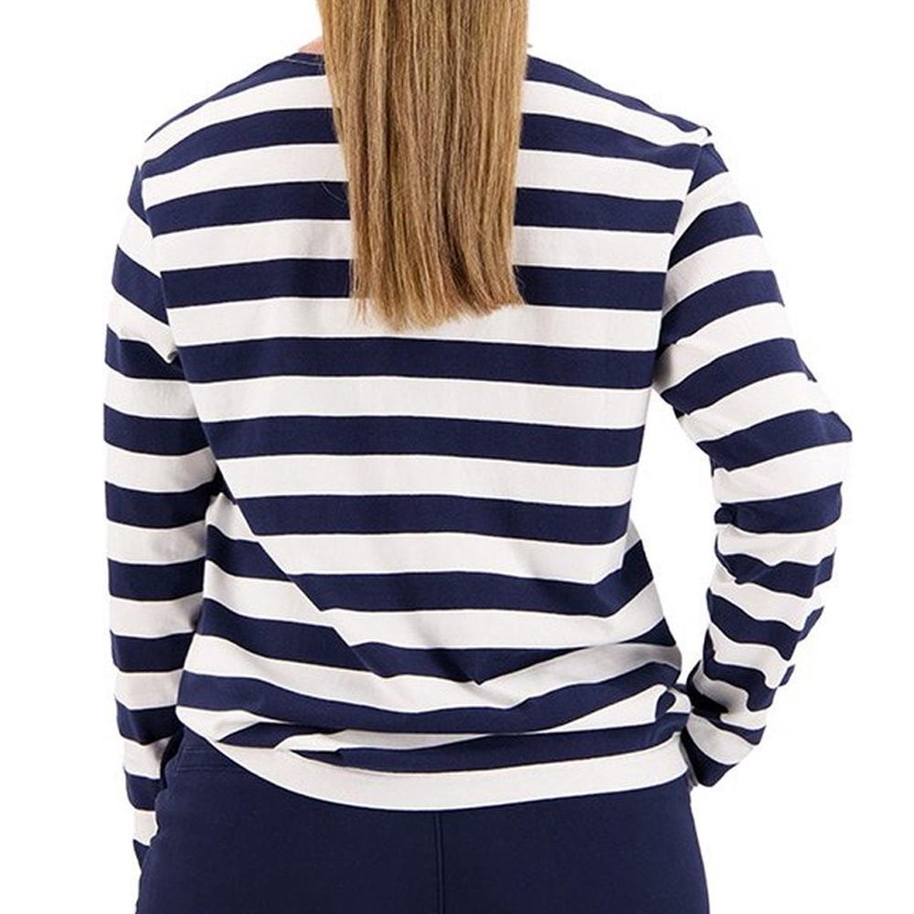 Dockers T-shirt Manches Longues Blanc/Marine Femme Dockers Boatneck