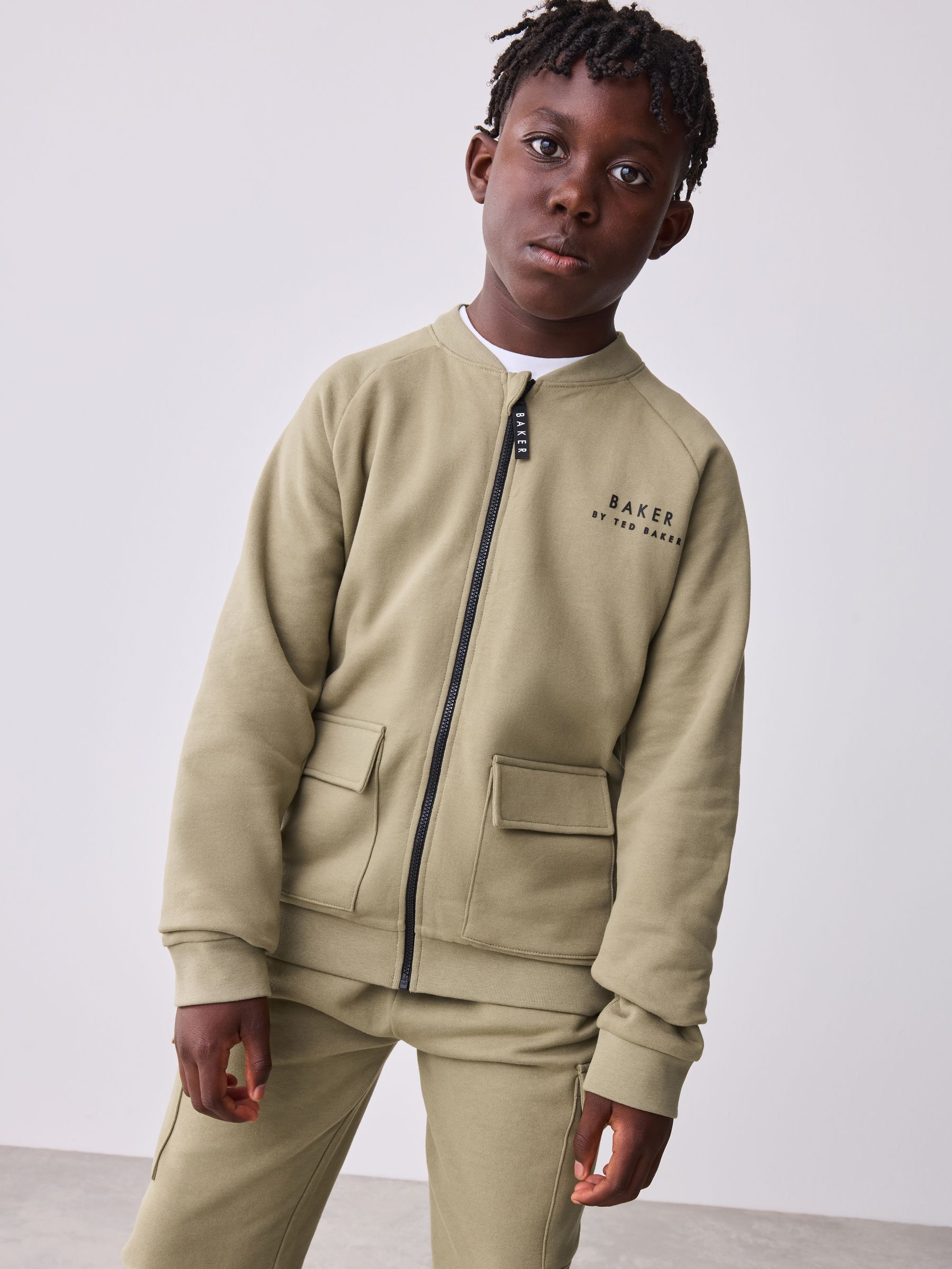 Kakigroen - Baker by Ted Baker Bomber Jacket, T-Shirt and Joggers 3 Piece Set