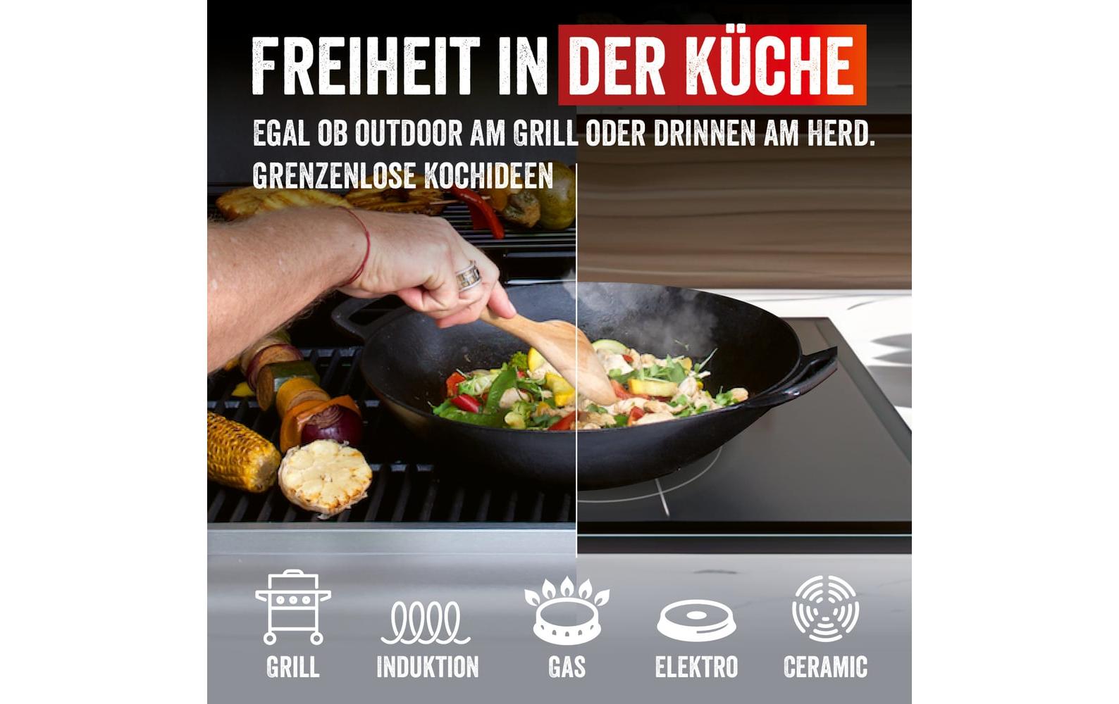 Grill-Wok Pure - 37 x44.5 x 11.5 cmGrill-Wok aus Gusseisen