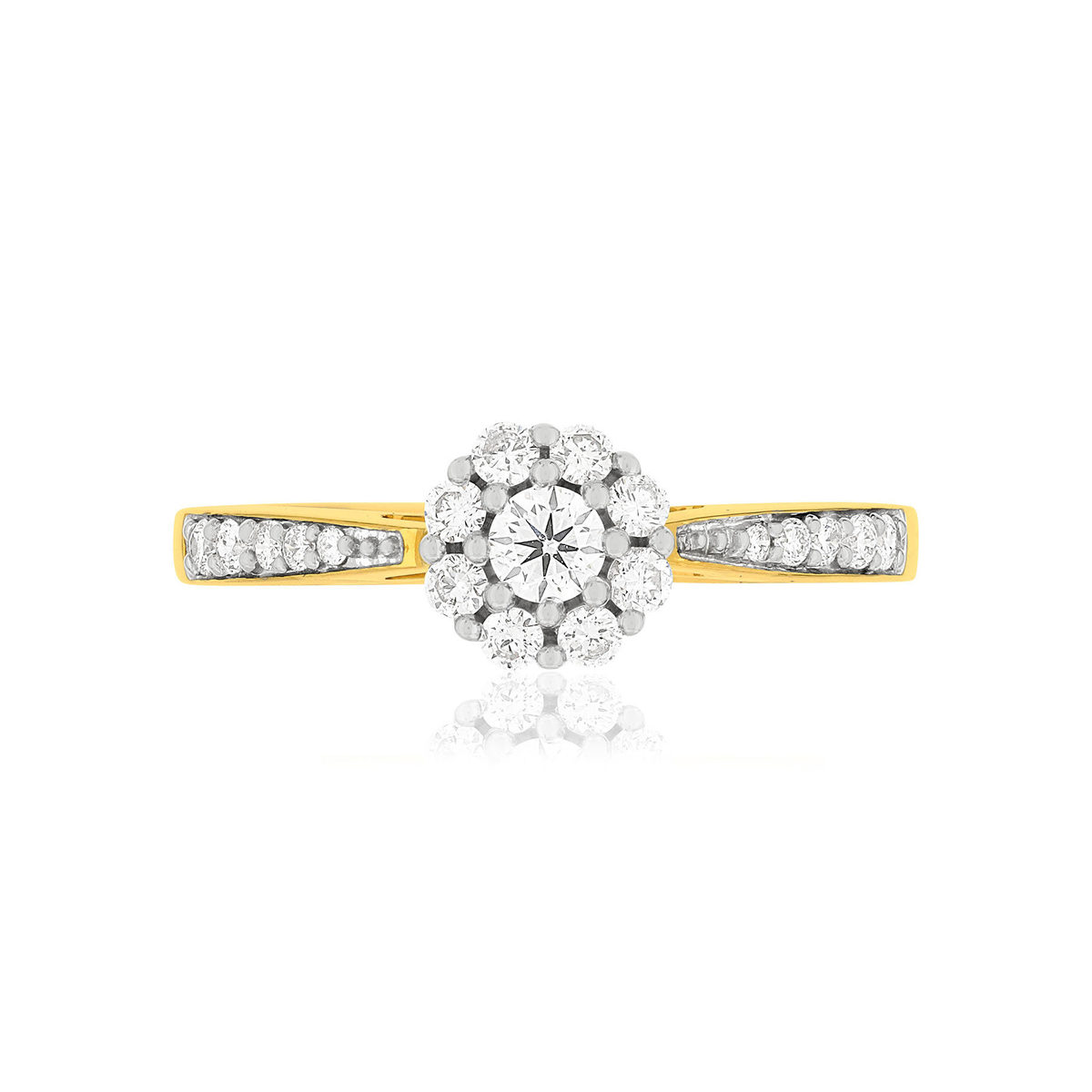 Bague or blanc 750 diamants