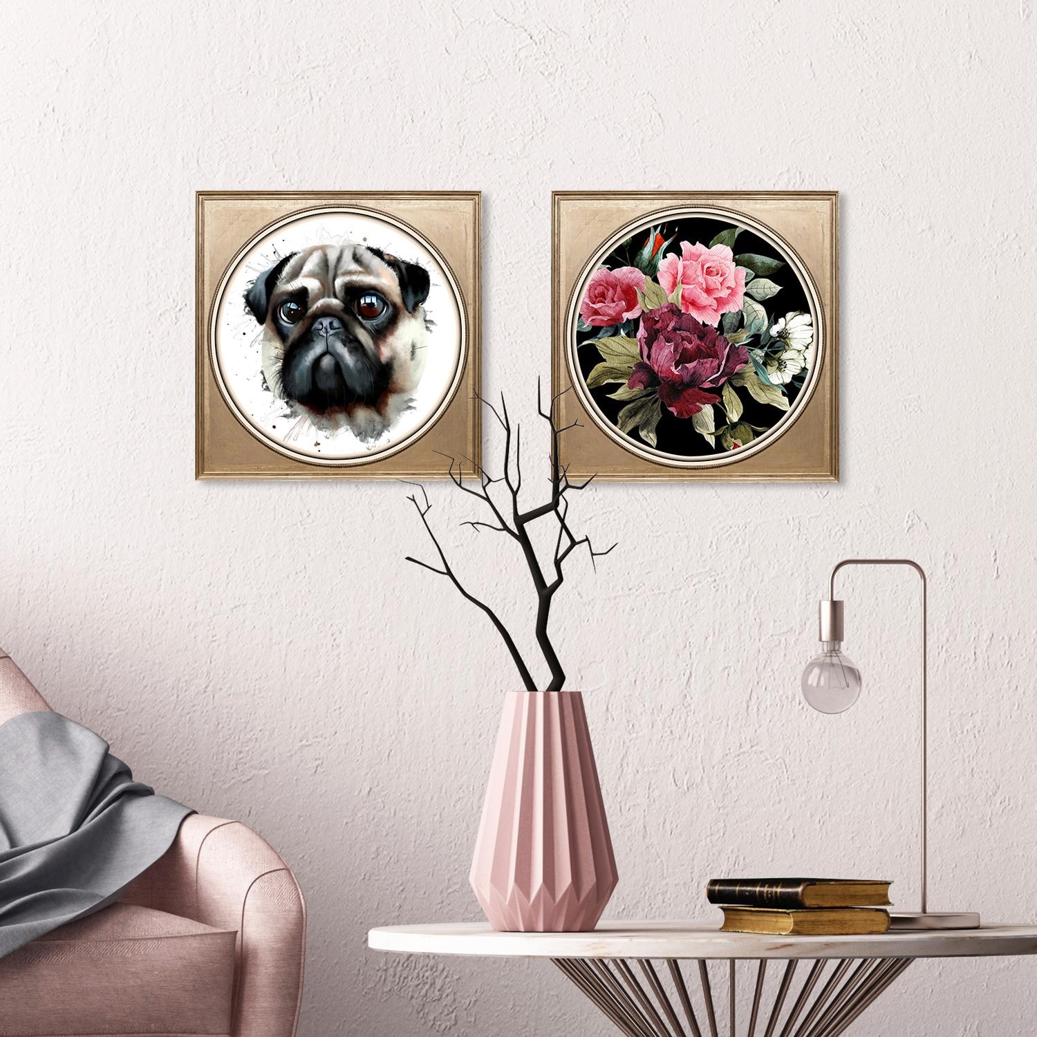 queence Acrylglasbild »Mops« Gemälde | Haustiere | Hund | Hunde | Hundebilder | Kunst | Tiere Fine Art-Print in Galeriequalität