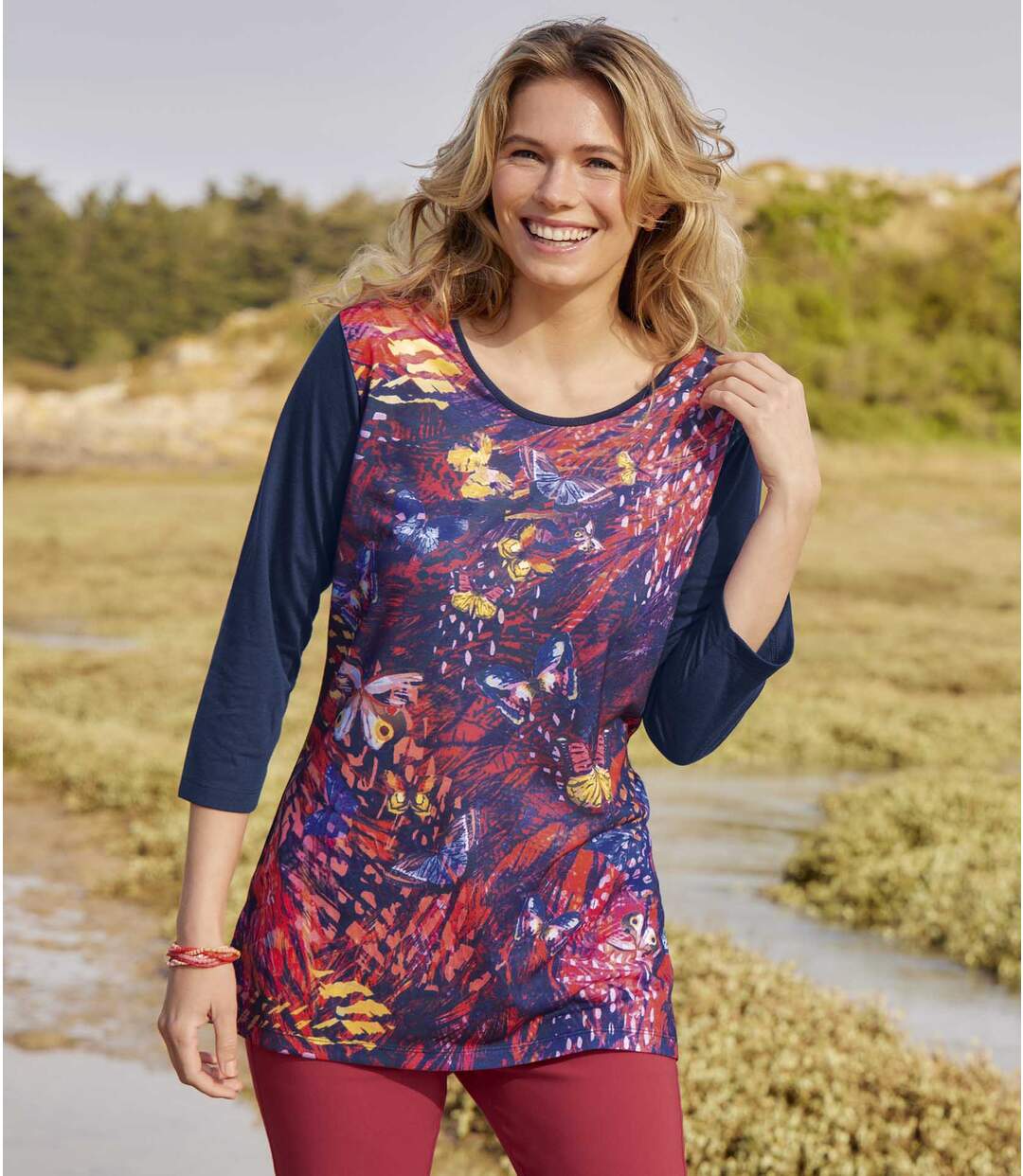 Tee-Shirt à Imprimé Papillons