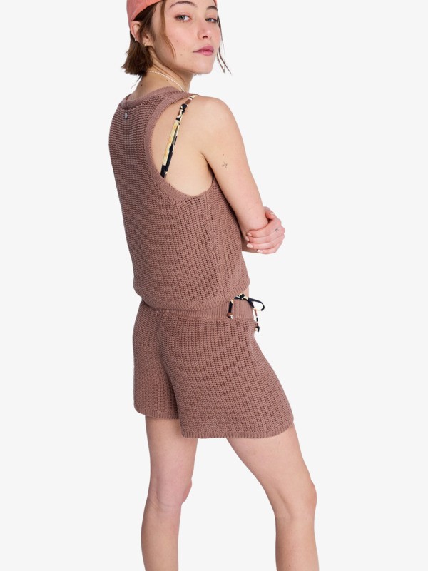 Beach Bungalow Short en maille Marron Femme