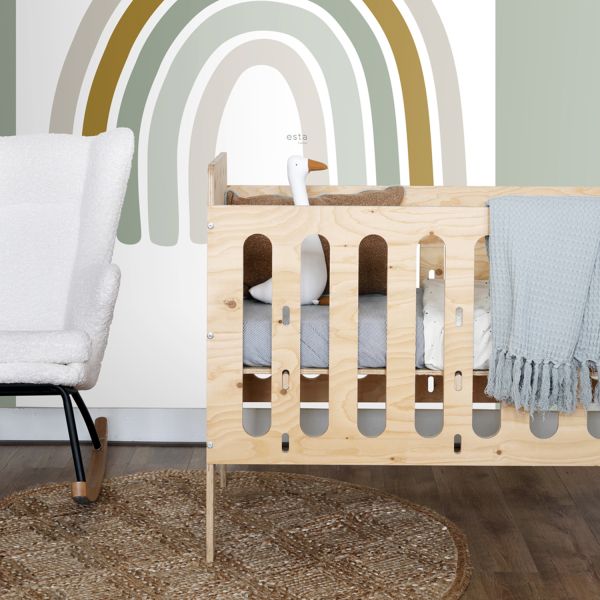 Estahome Regenboog Fotobehang  - 1,5 x 2,79 m - Vergrijsd Groen / Okergeel / Beige