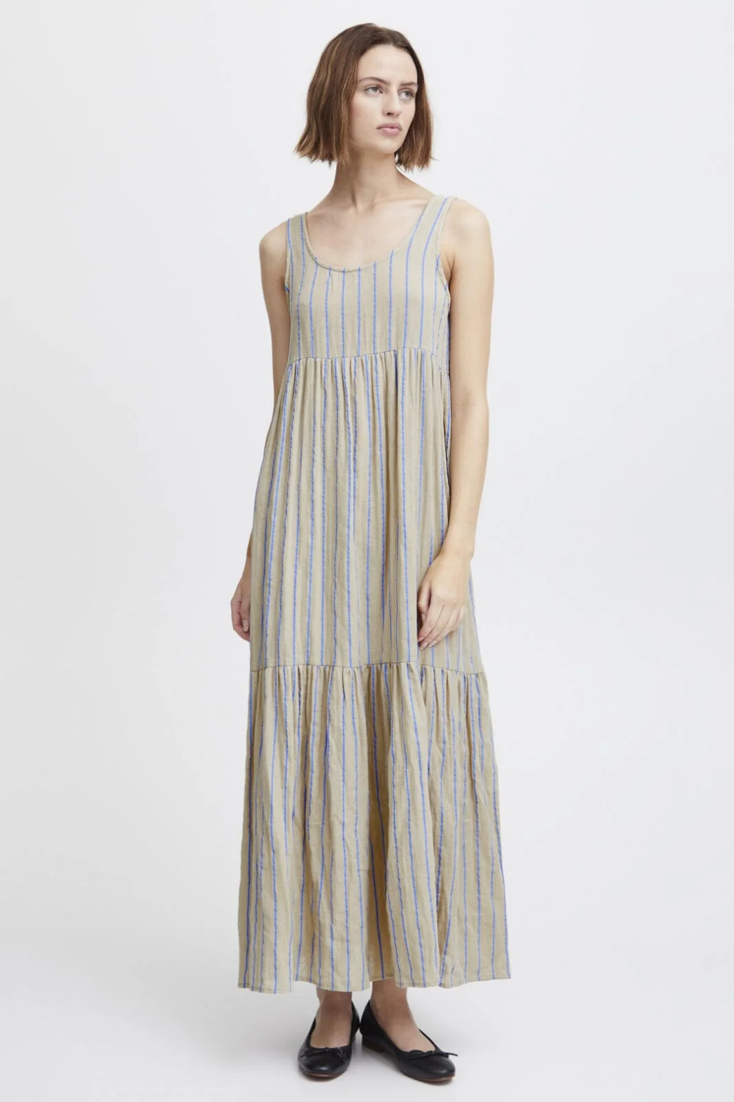 Ichi Iafoxa Striped Maxi Dr
