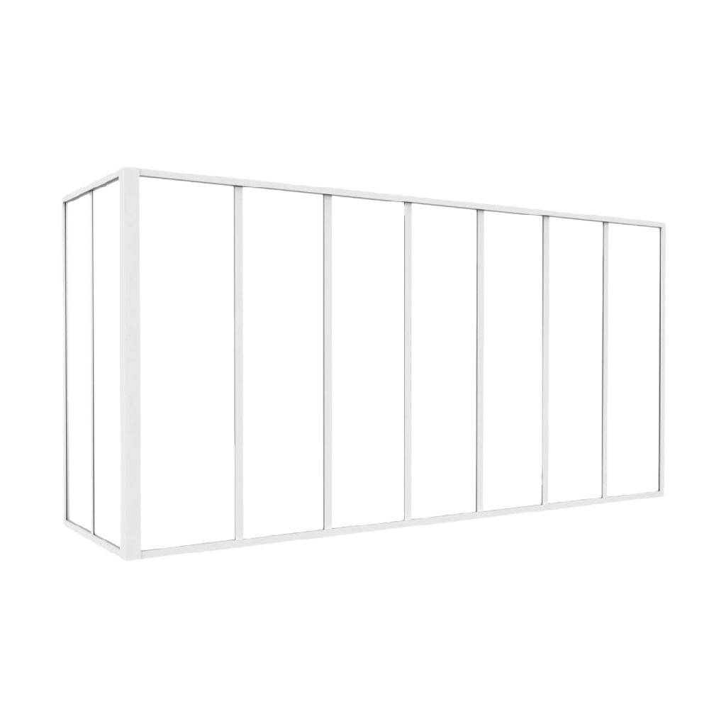 Verrière intérieure en métal blanc – 200 x 100 cm