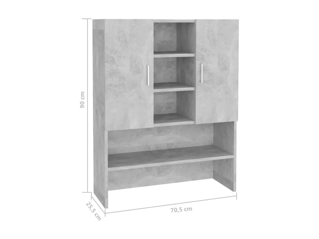 Meuble pour machine à laver Gris béton 70,5x25,5x90 cm