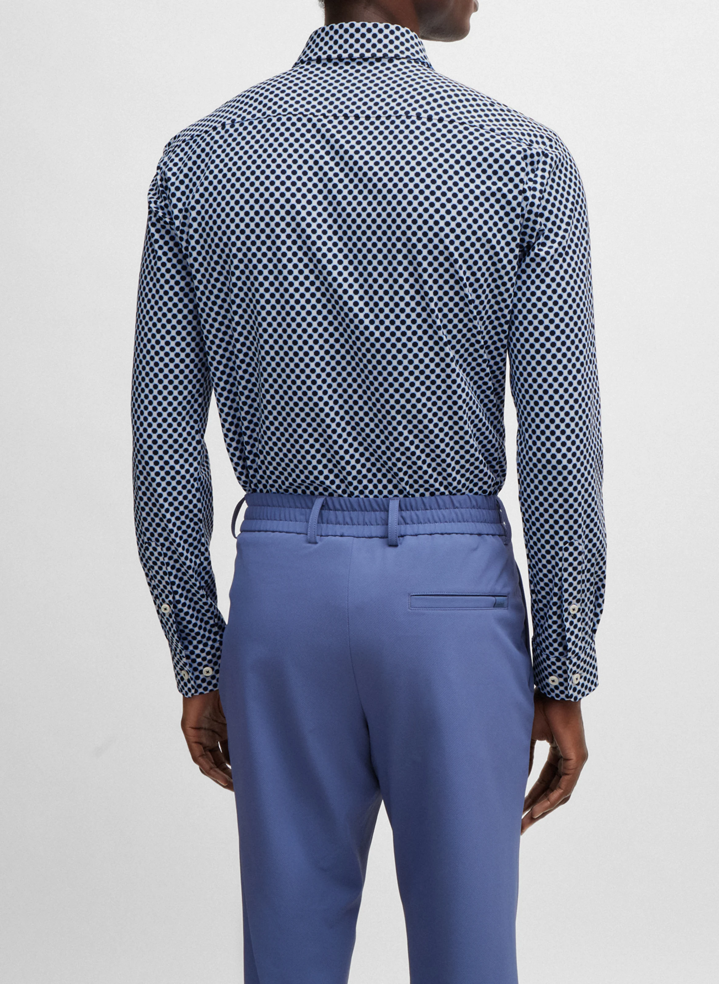 Chemise slim fit imprimée | Bleu