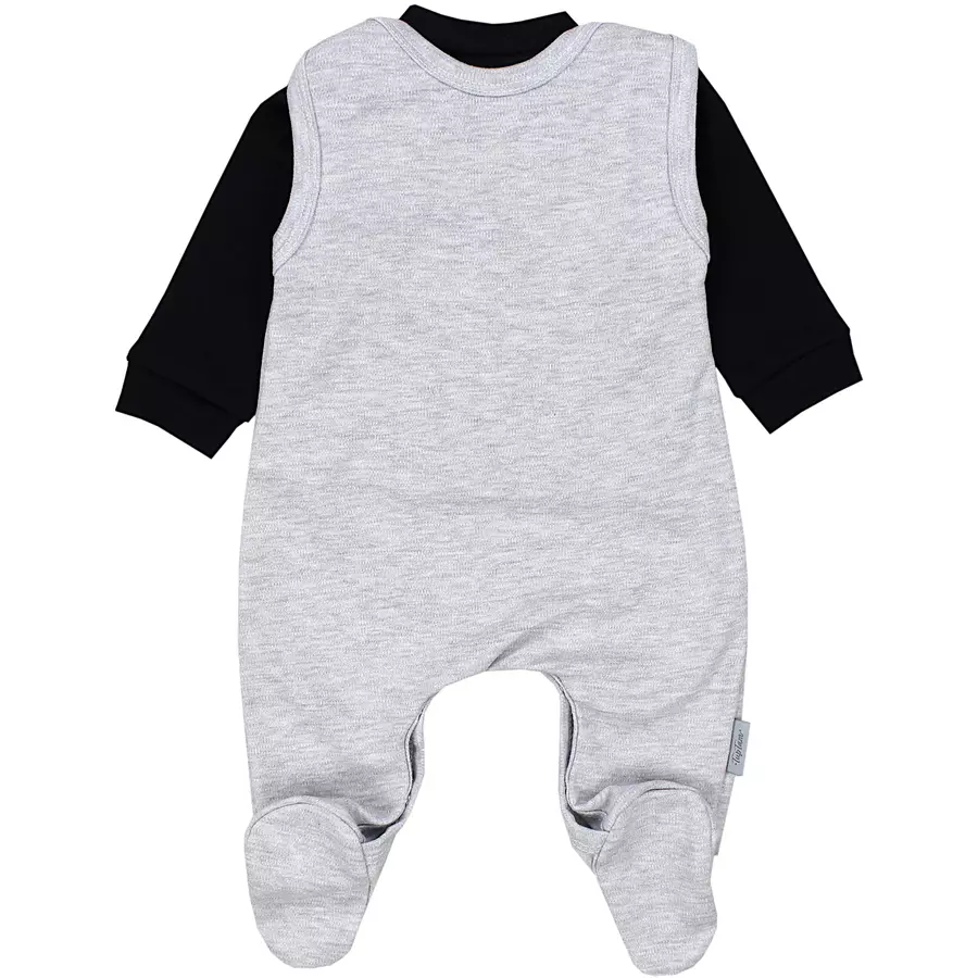 TupTam Baby Unisex Strampler-Set mit Aufdruck Spruch 2-tlg grauschwarz