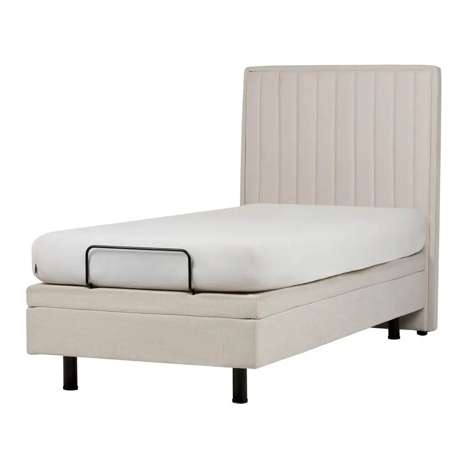 DUKE II - Eenpersoonsbed - Beige - 90 x 200 cm - Polyester
