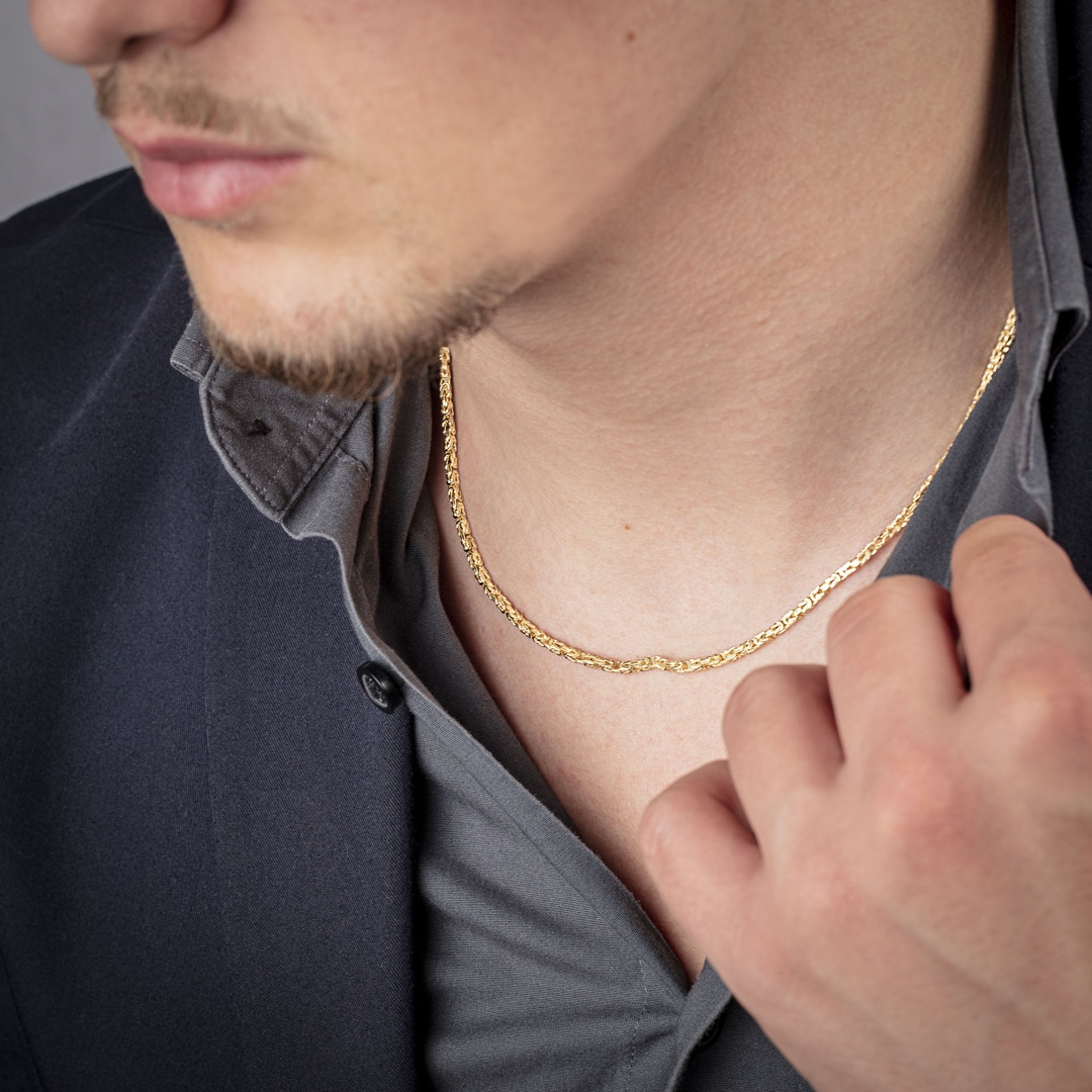 Königskette klassisch 750/18 K Gelbgold halbmassiv 2.1mm