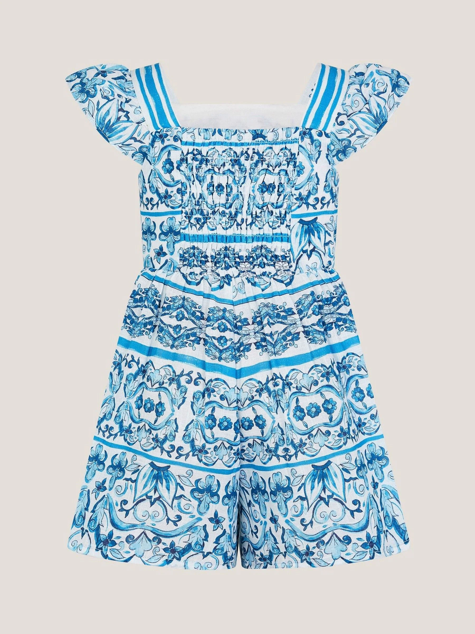 Monsoon Calista Floral Print Frilly Playsuit