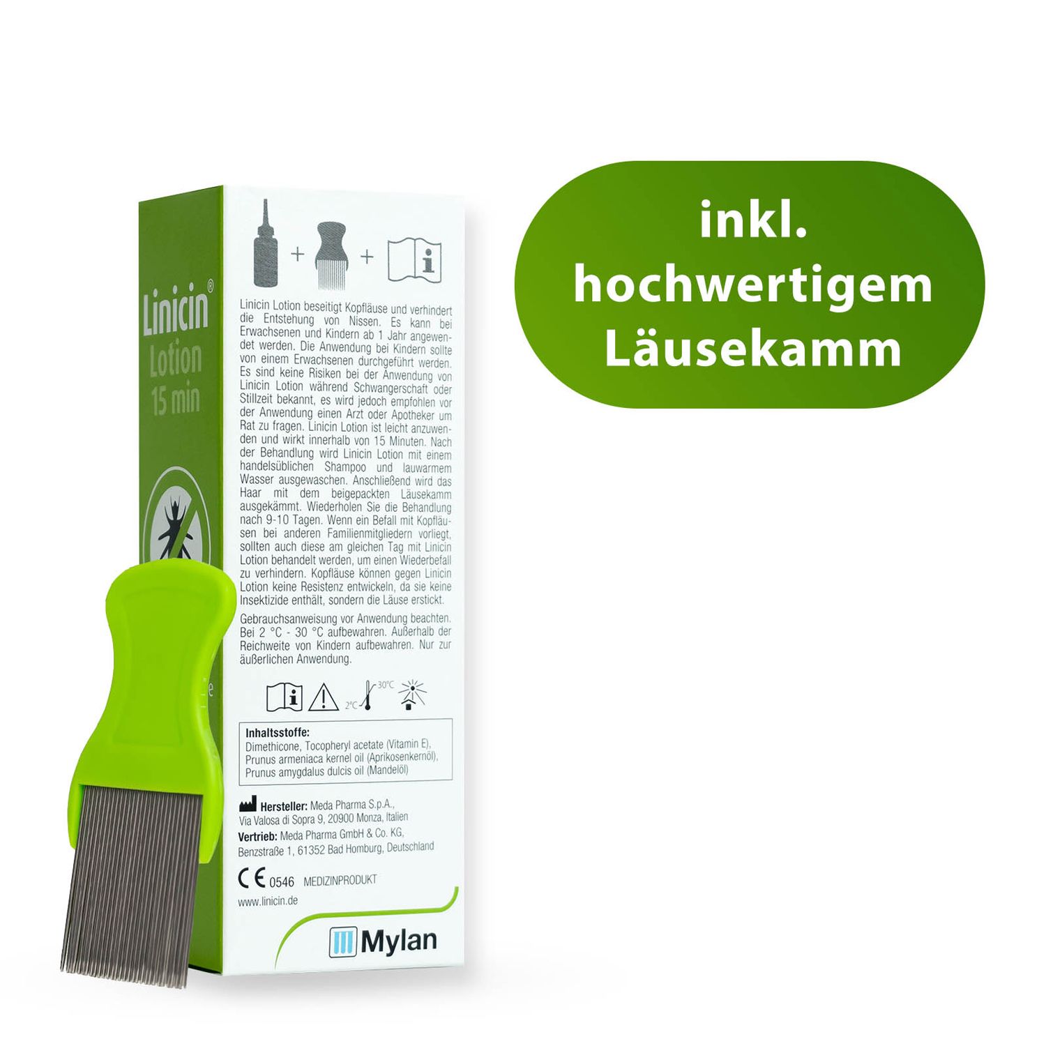 Linicin Lotion mit Läusekamm Läusemittel zur Behandlung von Kopfläusen