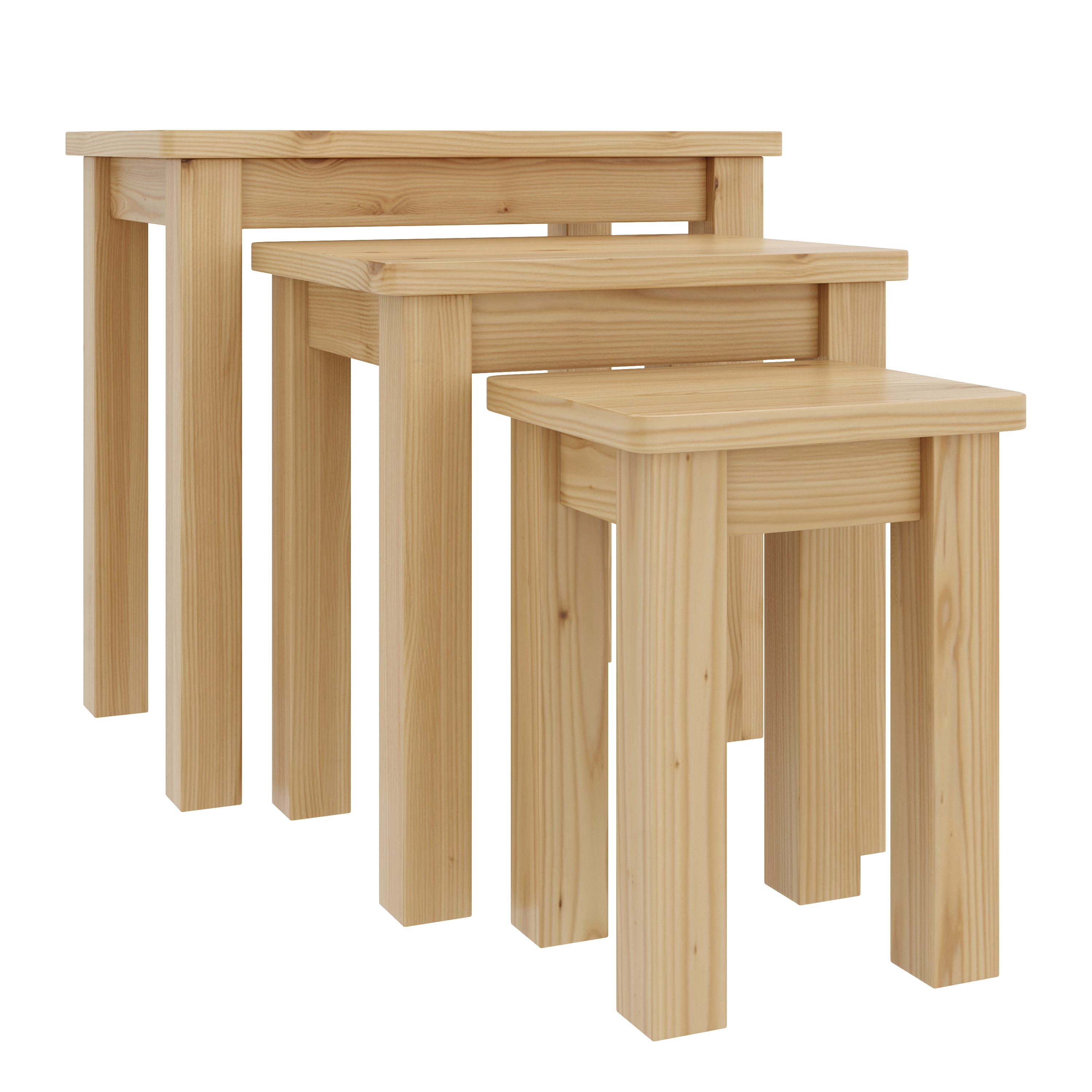Beistelltisch Holz LUIGI 3-teilig natur