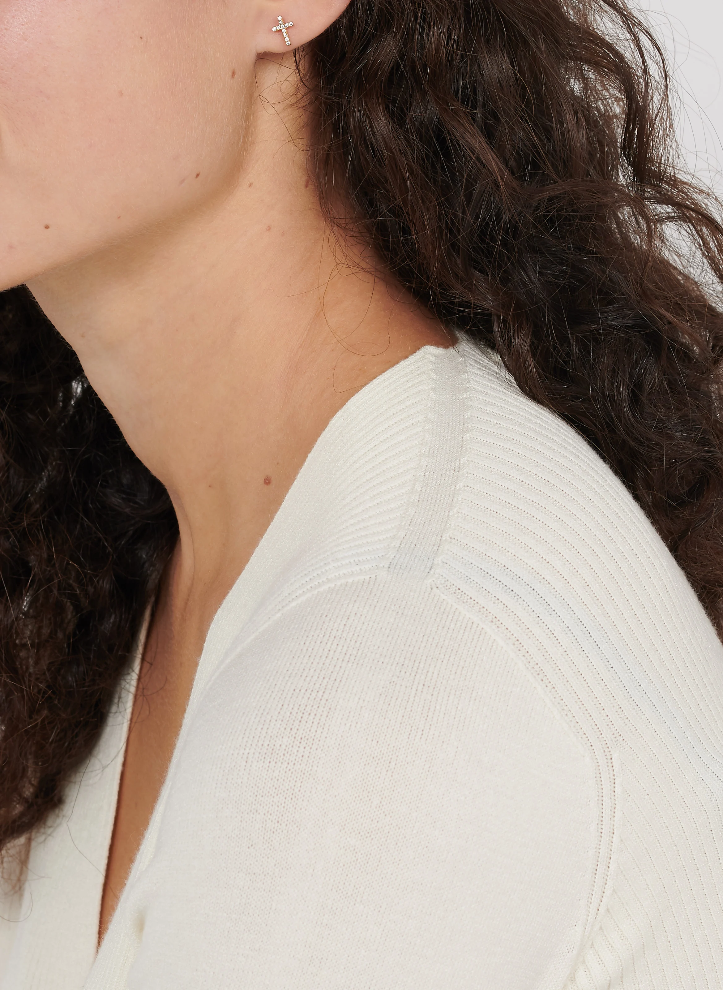 Boucles d'oreilles croix | Blanc