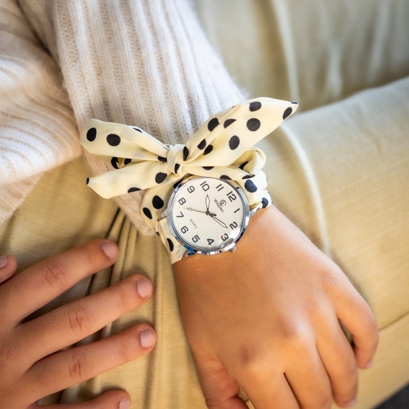 Montre Femme CHTIME bracelet Tissu Blanc
