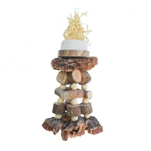 Pedra de cálcio colossal para triturar brinquedos naturais, cor madeira.